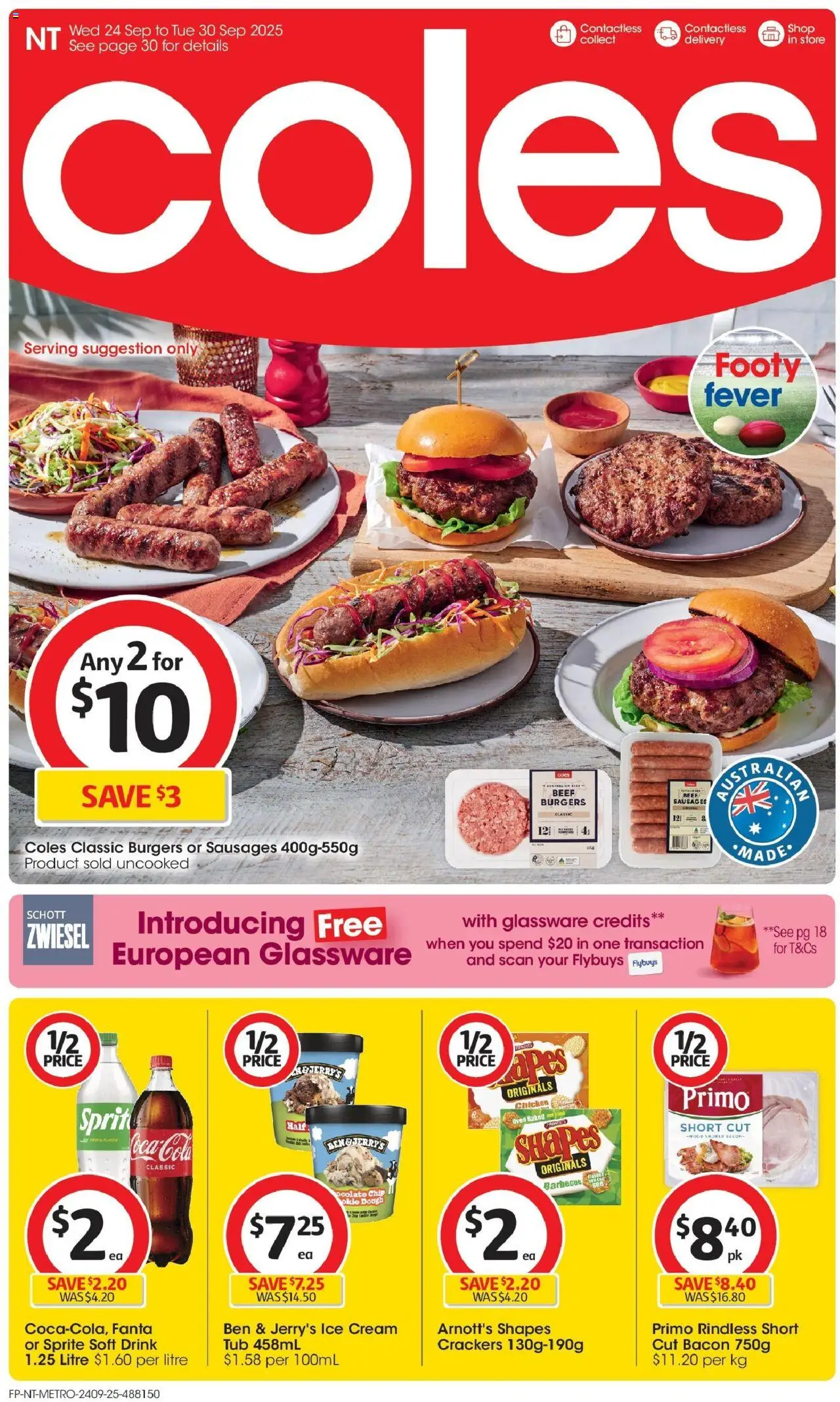 Coles catalogue - valid from 24.09.2025 | Page: 1 | Products: Glassware, Beef, Cream, Oven