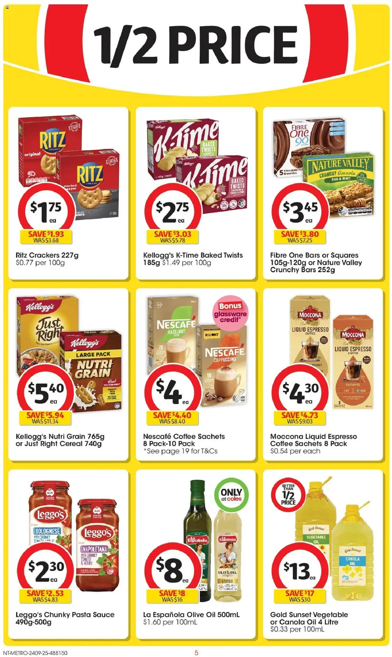 Coles catalogue - valid from 24.09.2025 | Page: 5 | Products: Chocolate, Sauce, Nescafe, Iron