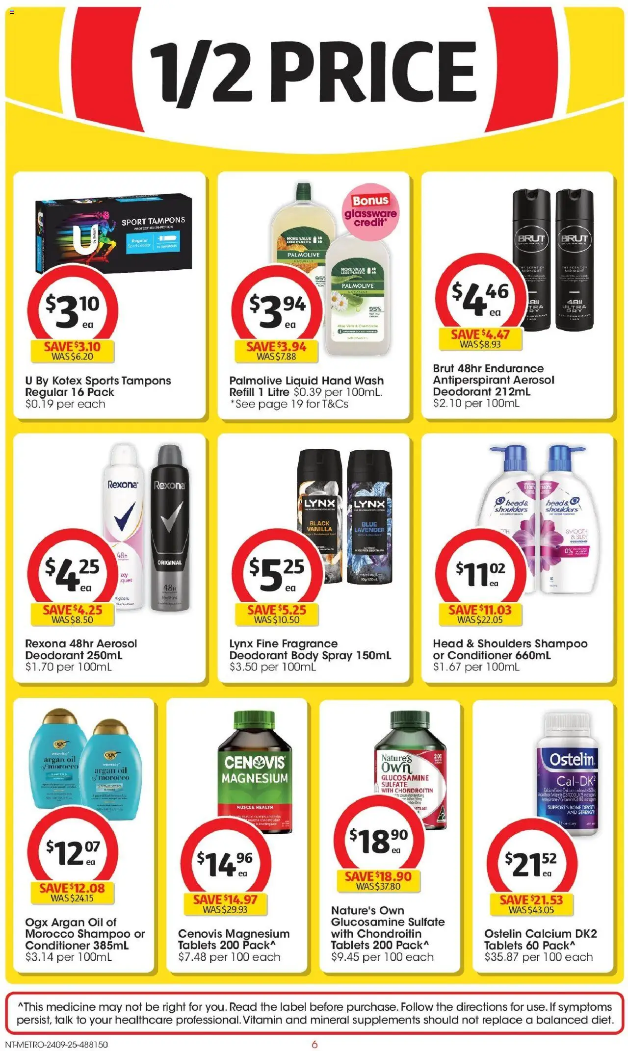 Coles catalogue - valid from 24.09.2025 | Page: 6 | Products: Fragrance, Argan oil, Tampons, Hand wash