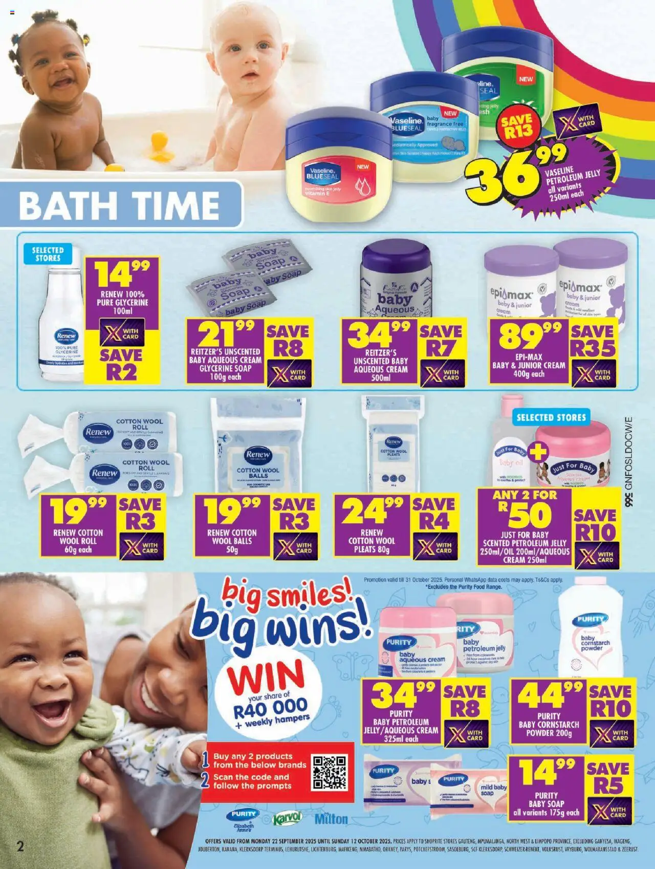 New Shoprite catalogue – valid from 22.09.2025 | Page: 2 | Products: Data, Bath, Fragrance, Powder