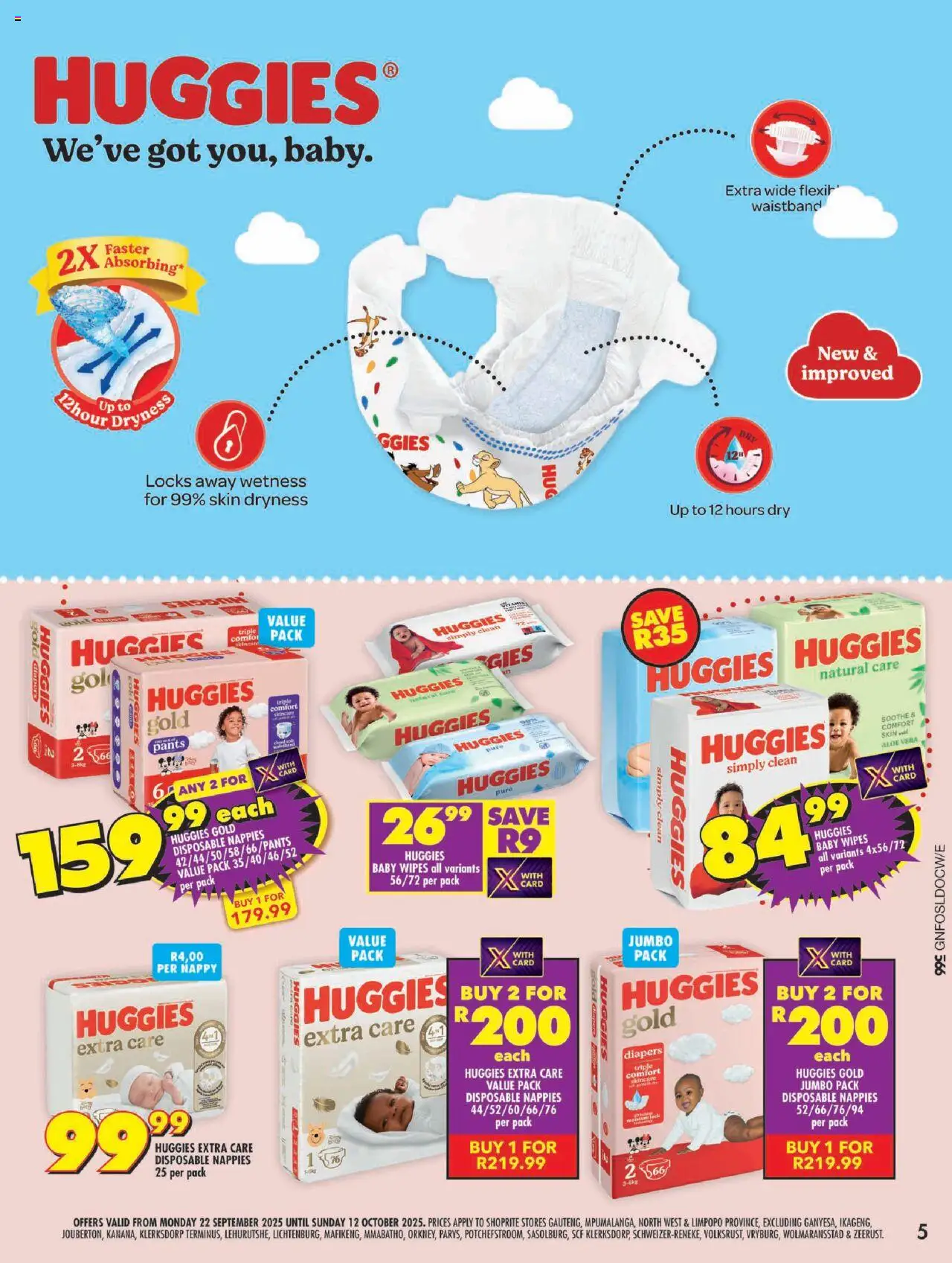 New Shoprite catalogue – valid from 22.09.2025 | Page: 5 | Products: Pants, Nappies