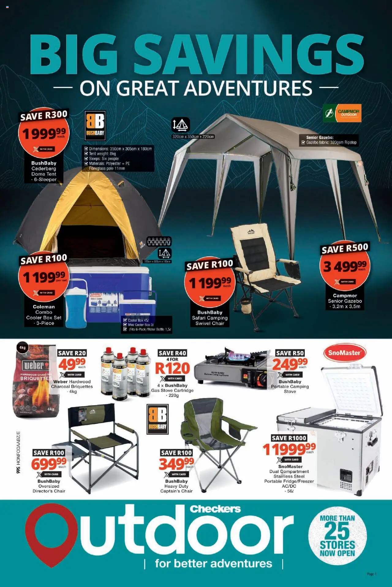 New Checkers catalogue – valid from 22.09.2025 | Page: 1 | Products: Chair, Box, Cooler, Tent
