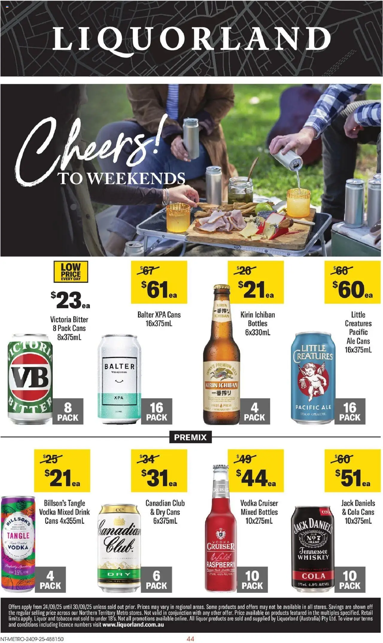 Coles catalogue - valid from 24.09.2025 | Page: 44 | Products: Beer, Vodka, Whiskey, Press