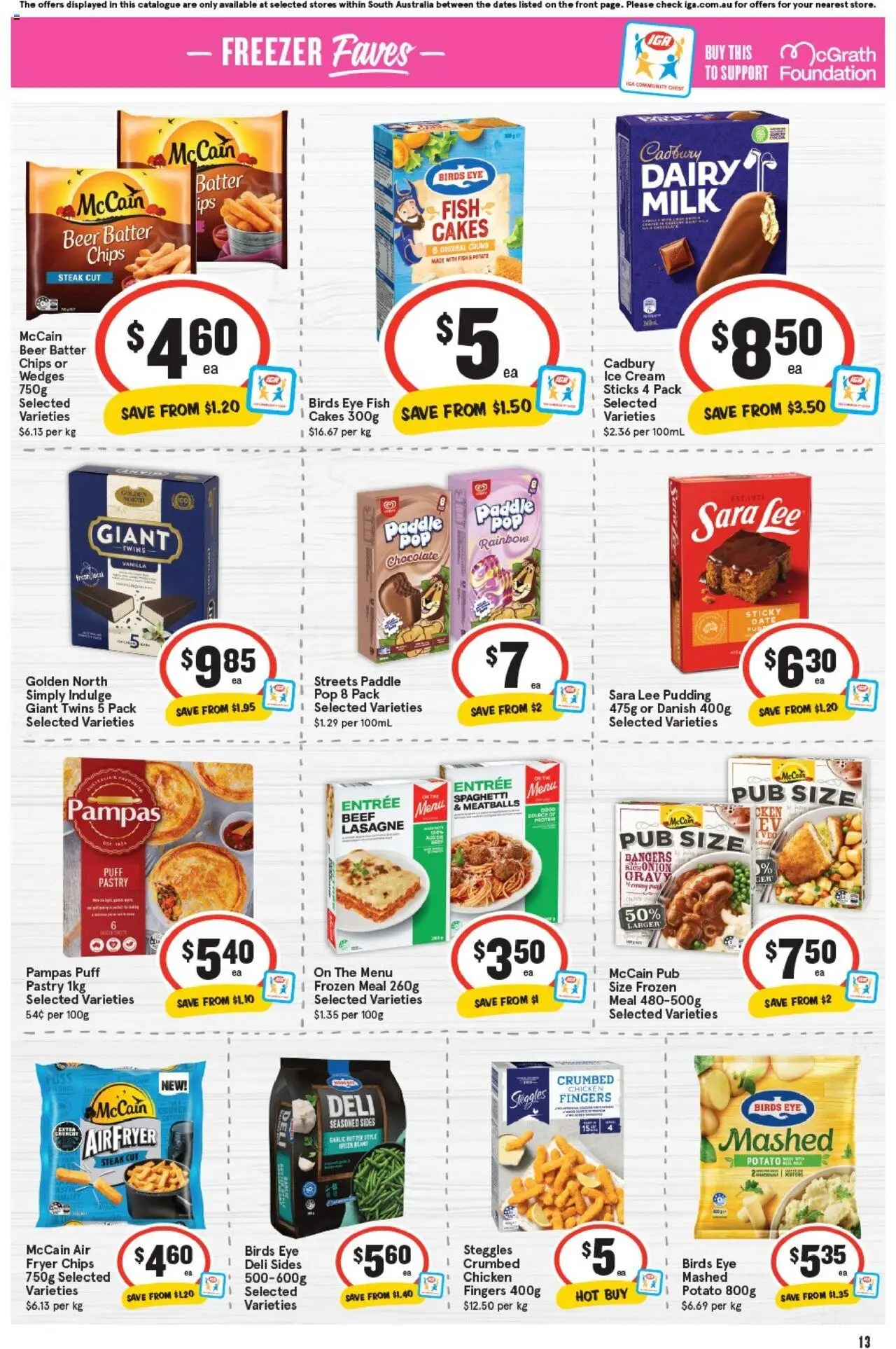 IGA catalogue - valid from 24.09.2025 | Page: 13 | Products: Pudding, Ice cream, Date, Freezer