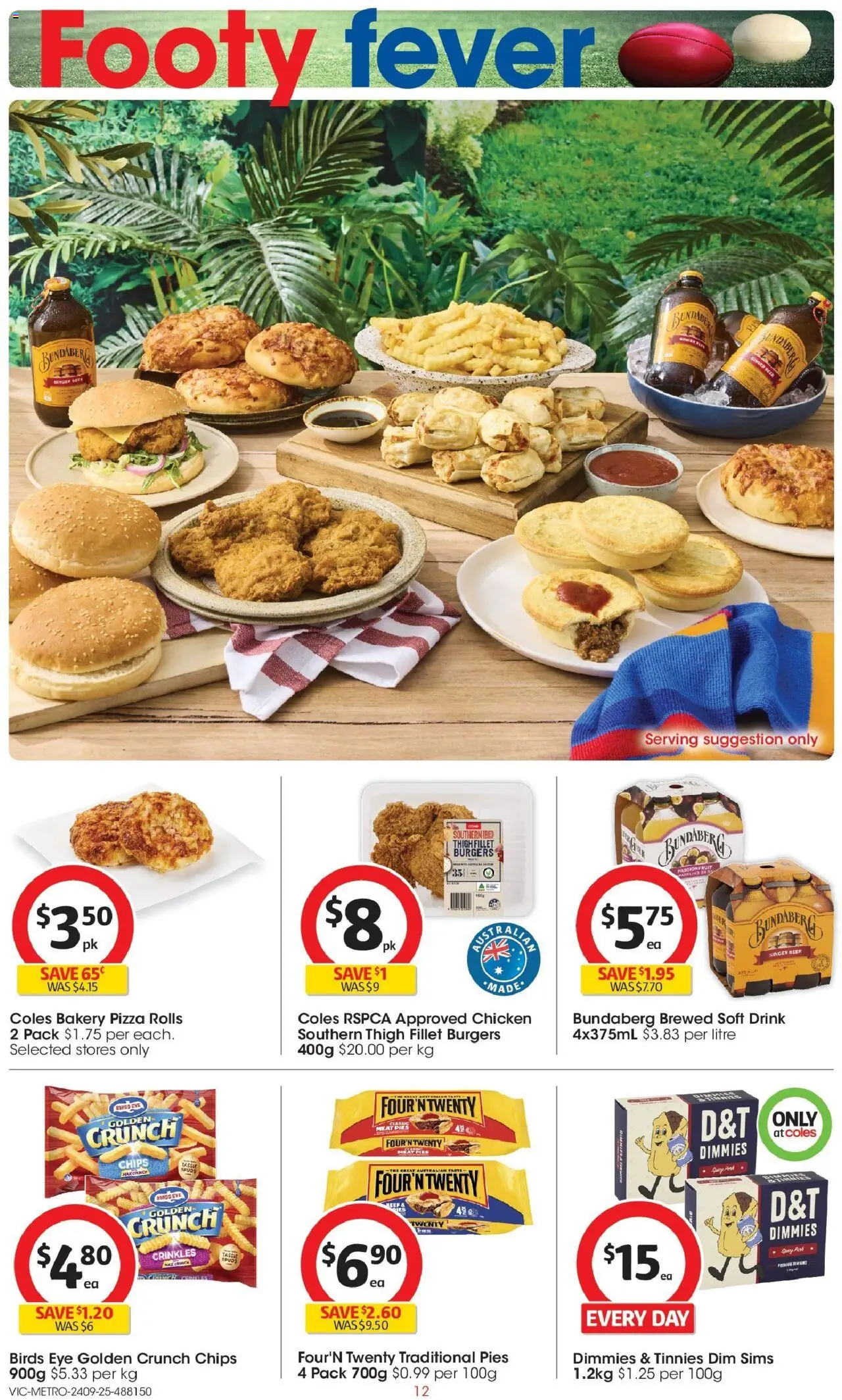 Coles catalogue - valid from 24.09.2025 | Page: 12 | Products: Pizza, Beer, Beef, Pies