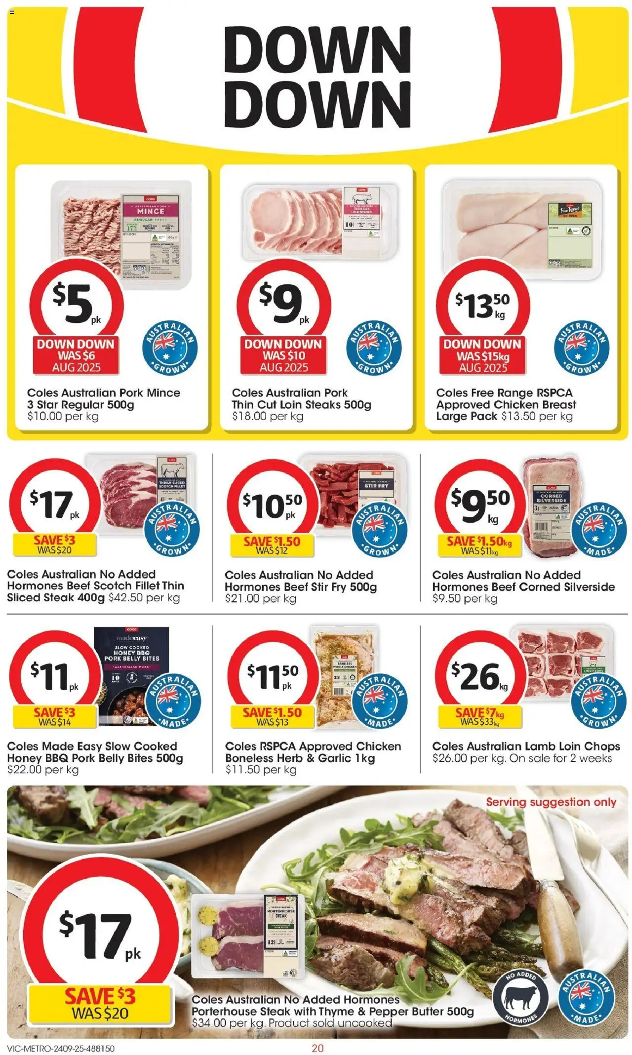 Coles catalogue - valid from 24.09.2025 | Page: 20 | Products: Chicken, Steak, Scotch, Garlic