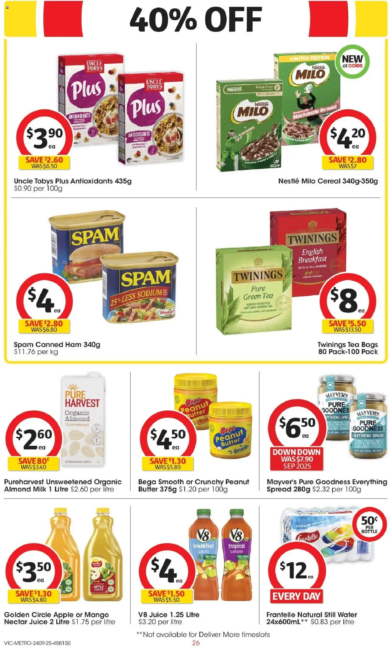 Coles catalogue - valid from 24.09.2025 | Page: 26 | Products: Butter, Juice, Water, Blueberries