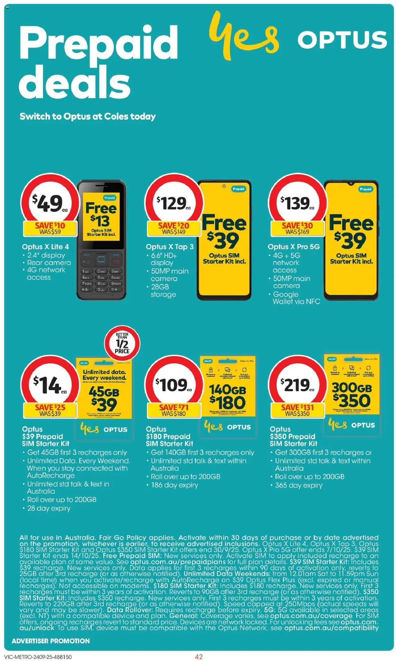 Coles catalogue - valid from 24.09.2025 | Page: 42 | Products: Wallet, Date, Device, Camera