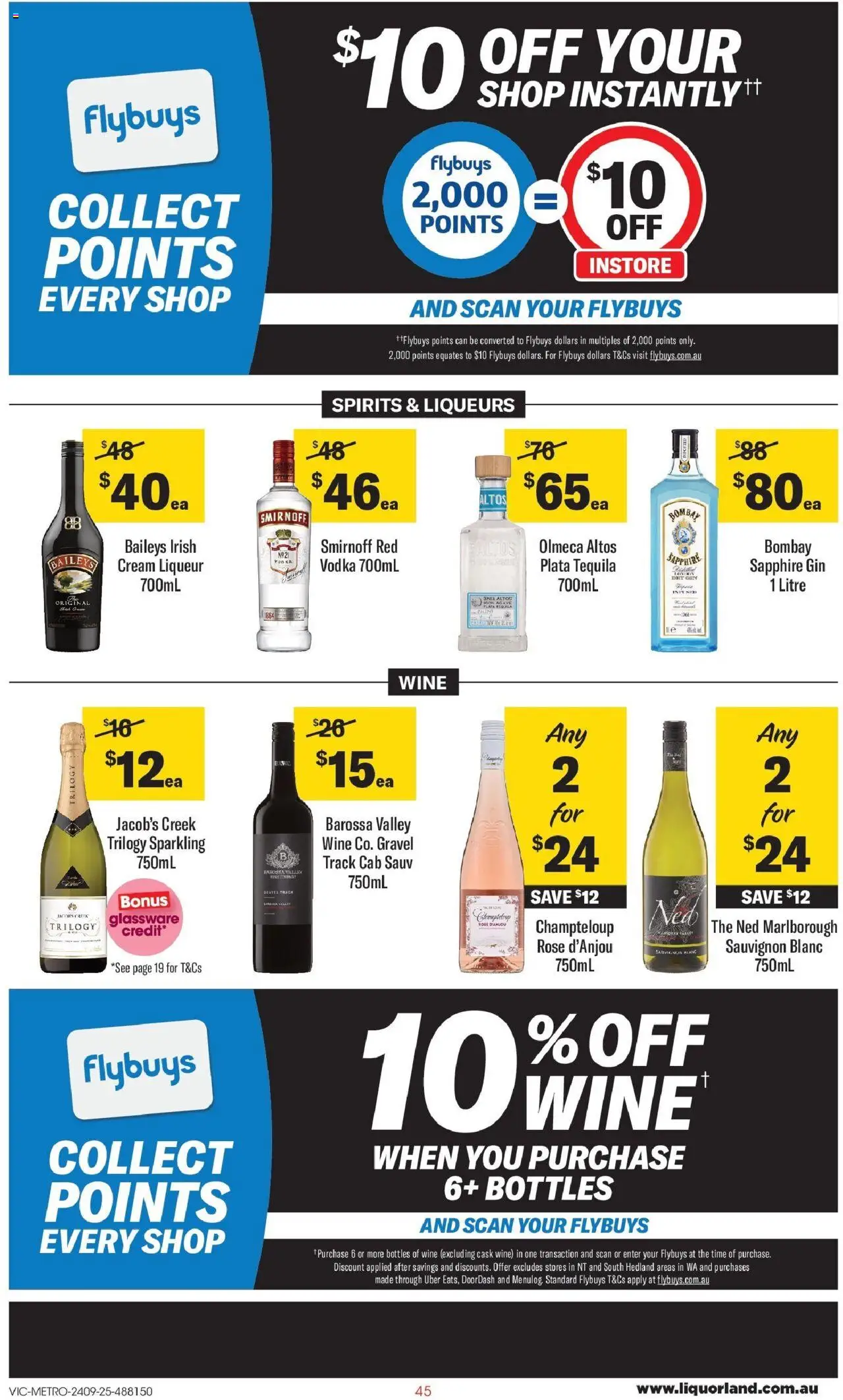 Coles catalogue - valid from 24.09.2025 | Page: 45 | Products: Glassware, Gin, Cream, Vodka