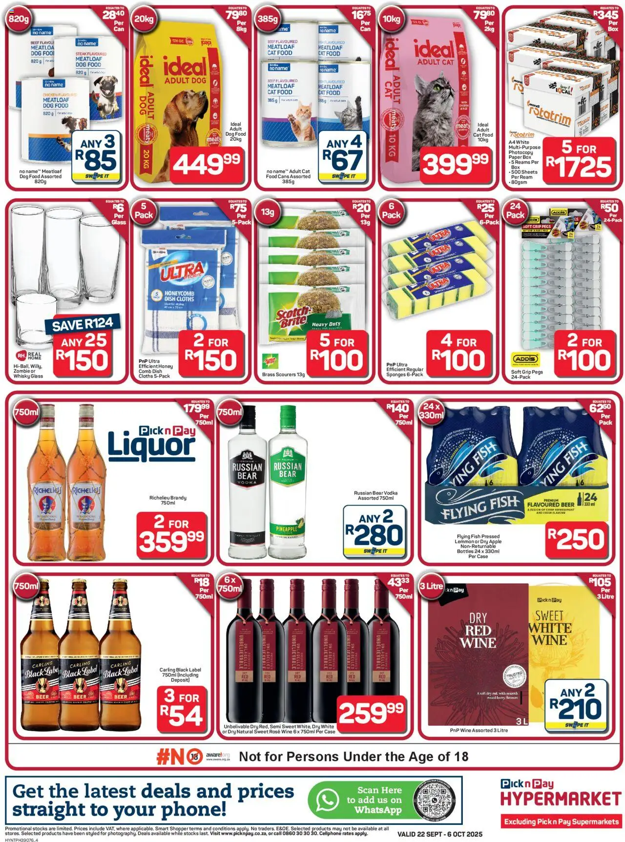 New Pick n Pay catalogue – valid from 22.09.2025 | Page: 4 | Products: Phone, Steak, Brandy, Wine