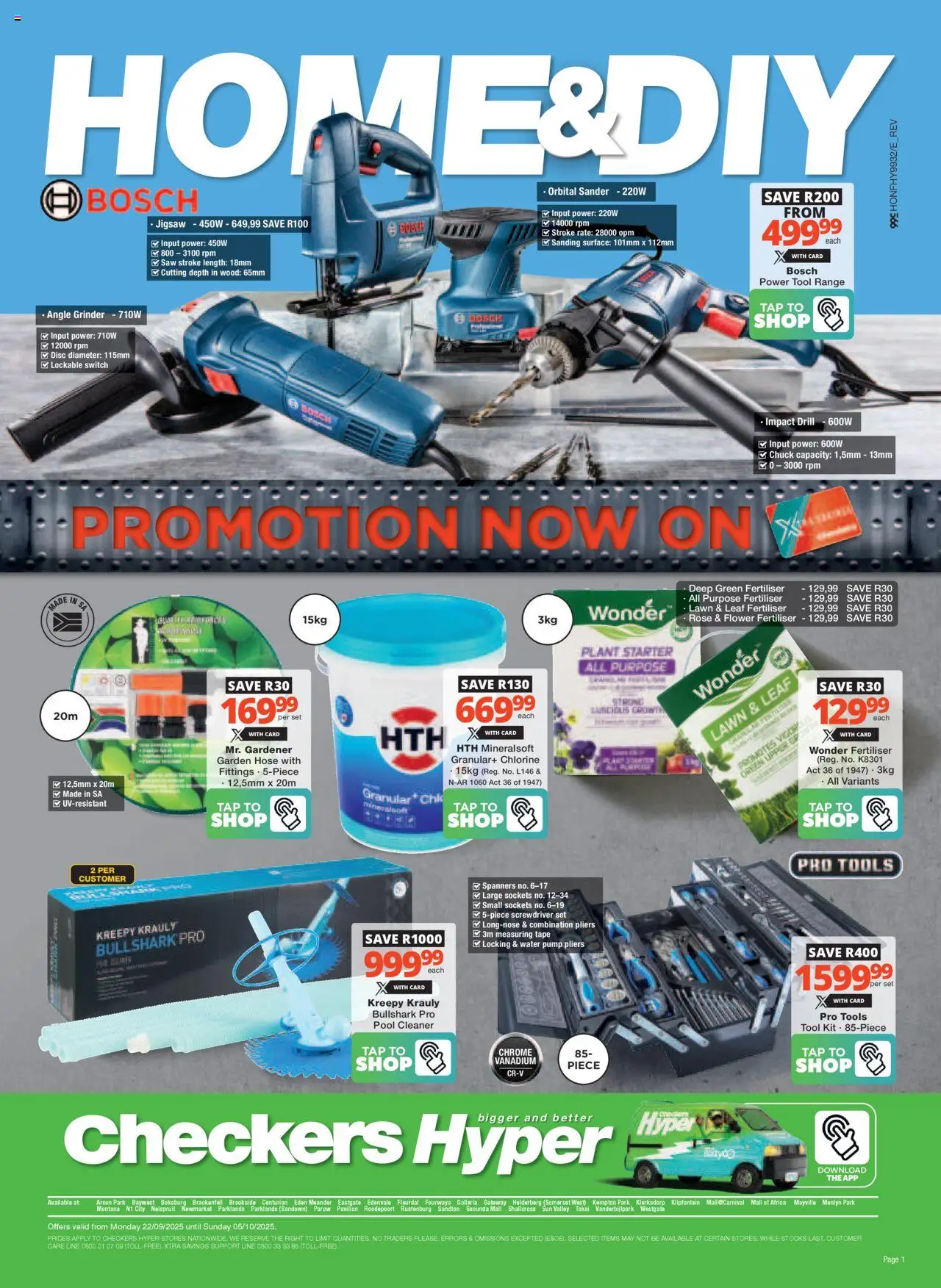 New Checkers catalogue – valid from 22.09.2025 | Page: 1 | Products: Grinder, Combination pliers, Switch, Tap