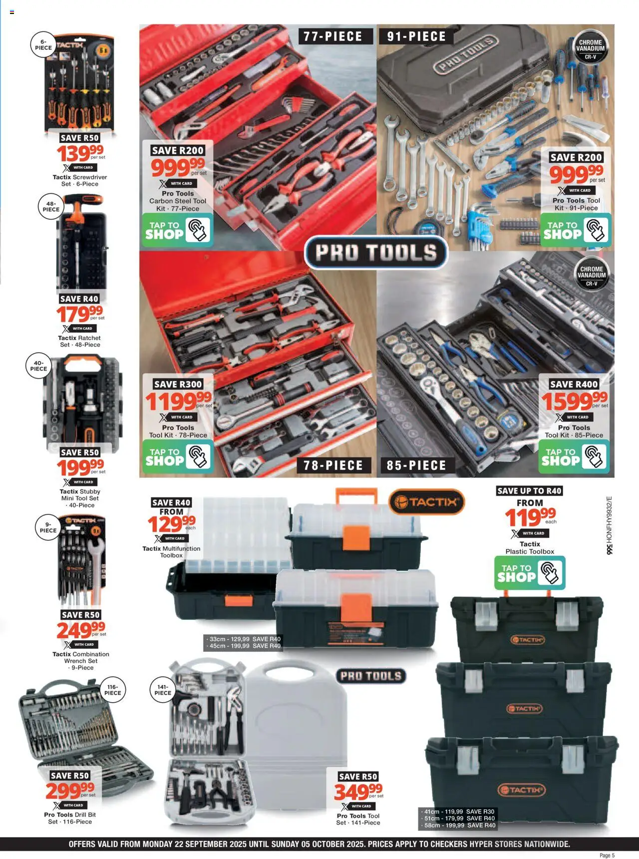 New Checkers catalogue – valid from 22.09.2025 | Page: 5 | Products: Drill, Wrench, Tap