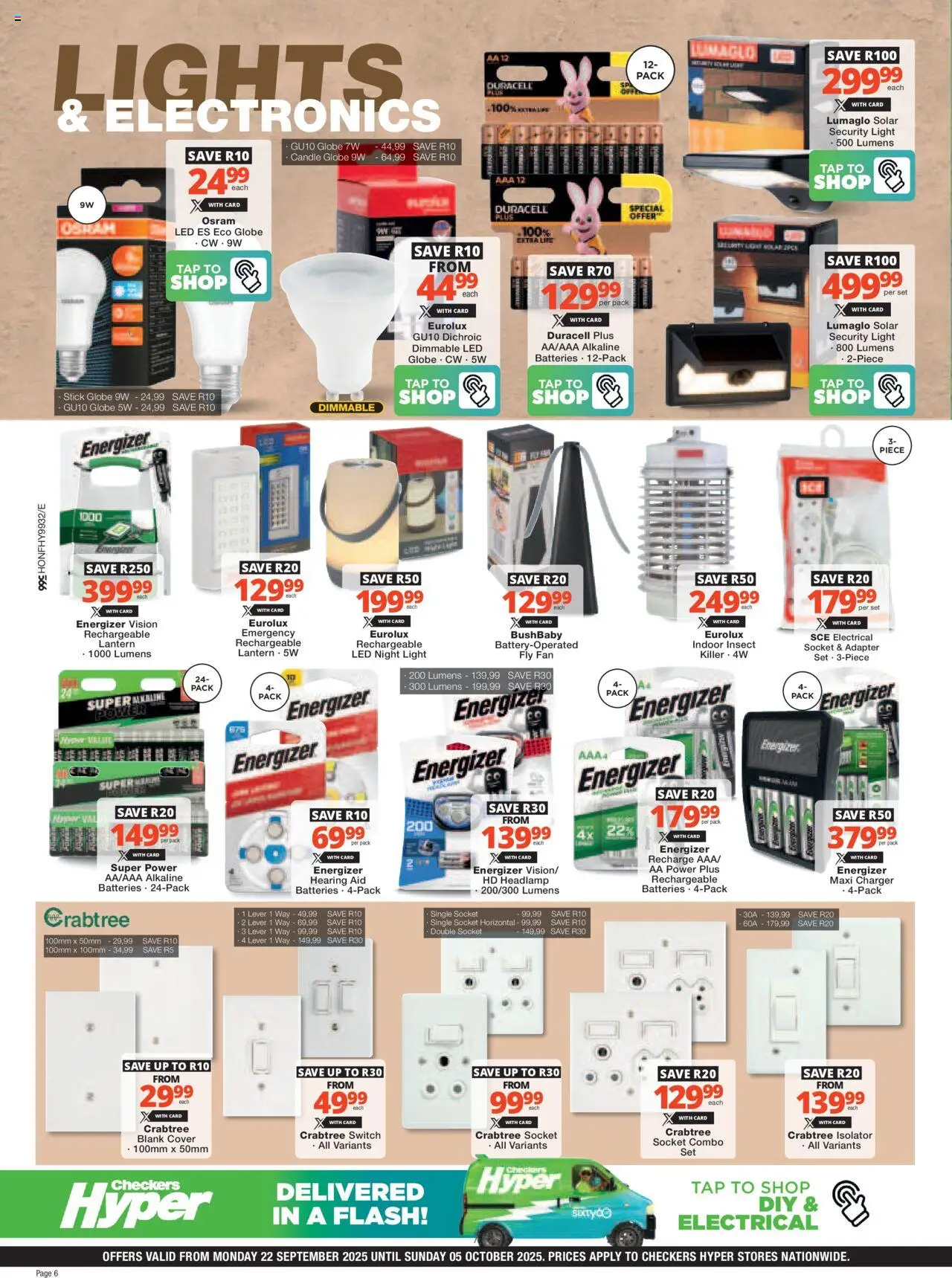 New Checkers catalogue – valid from 22.09.2025 | Page: 6 | Products: Adapter, Charger, Light, Tap