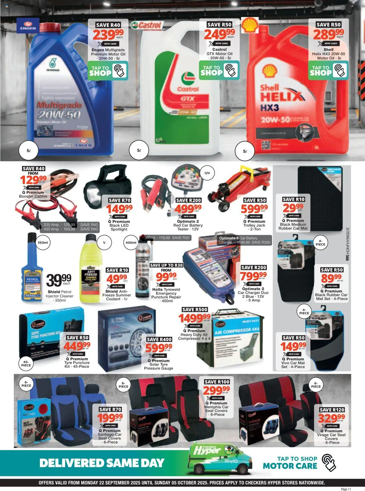 New Checkers catalogue – valid from 22.09.2025 | Page: 11 | Products: Car charger, Battery, Compressor, Charger