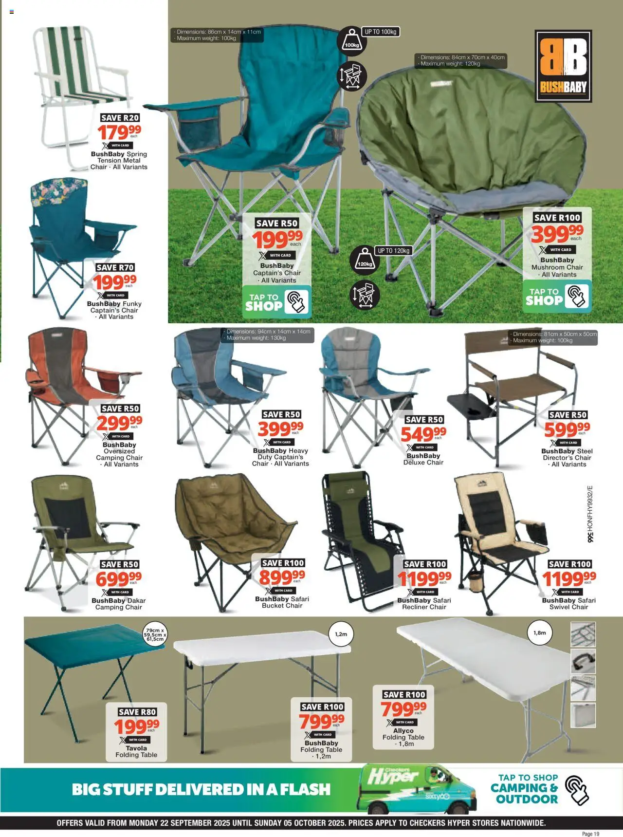 New Checkers catalogue – valid from 22.09.2025 | Page: 19 | Products: Table, Chair, Tap