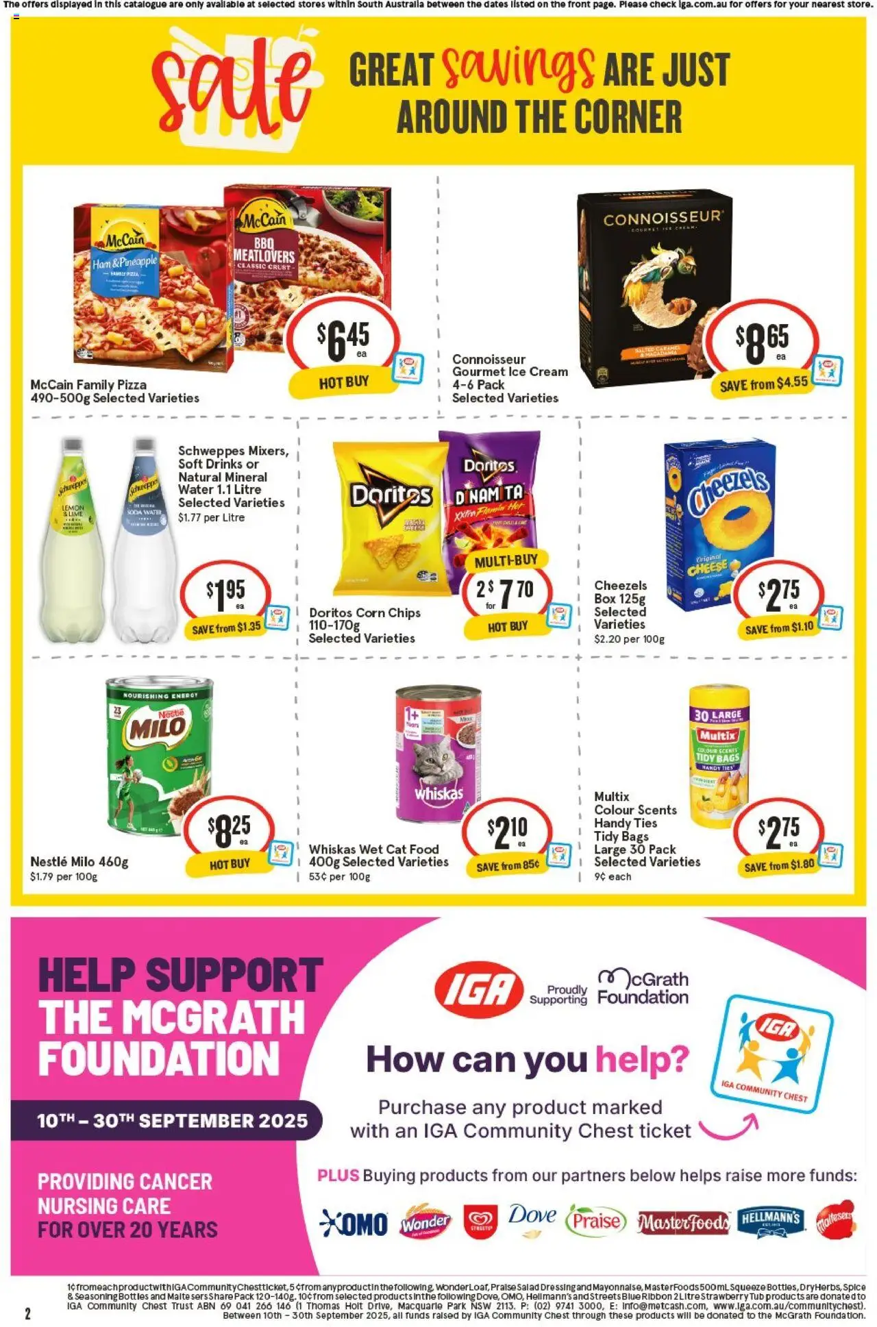 IGA catalogue - valid from 24.09.2025 | Page: 2 | Products: Pineapple, Chips, Cream, Lemon