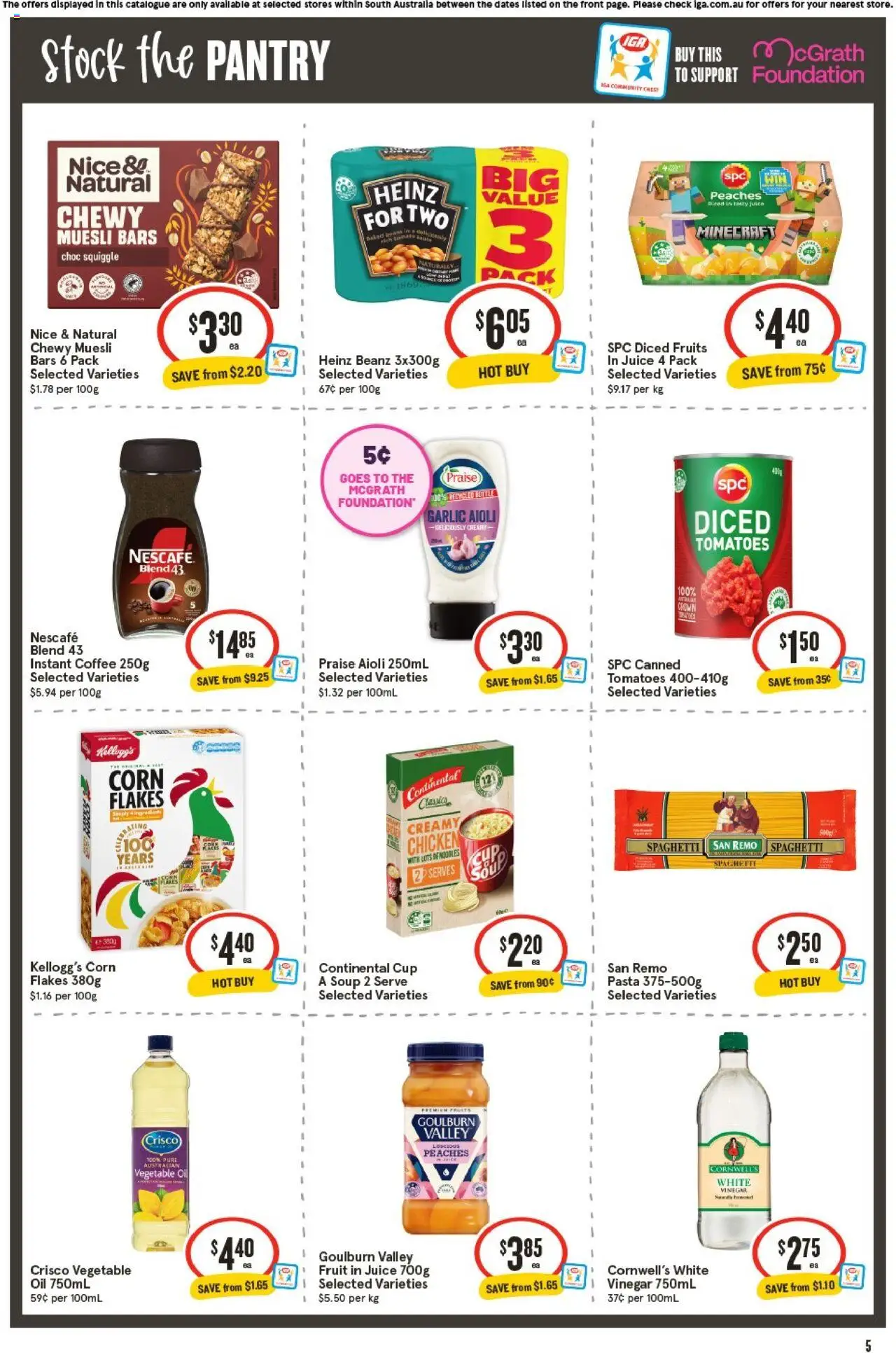 IGA catalogue - valid from 24.09.2025 | Page: 5 | Products: Oil, Noodles, Pasta, Nescafe