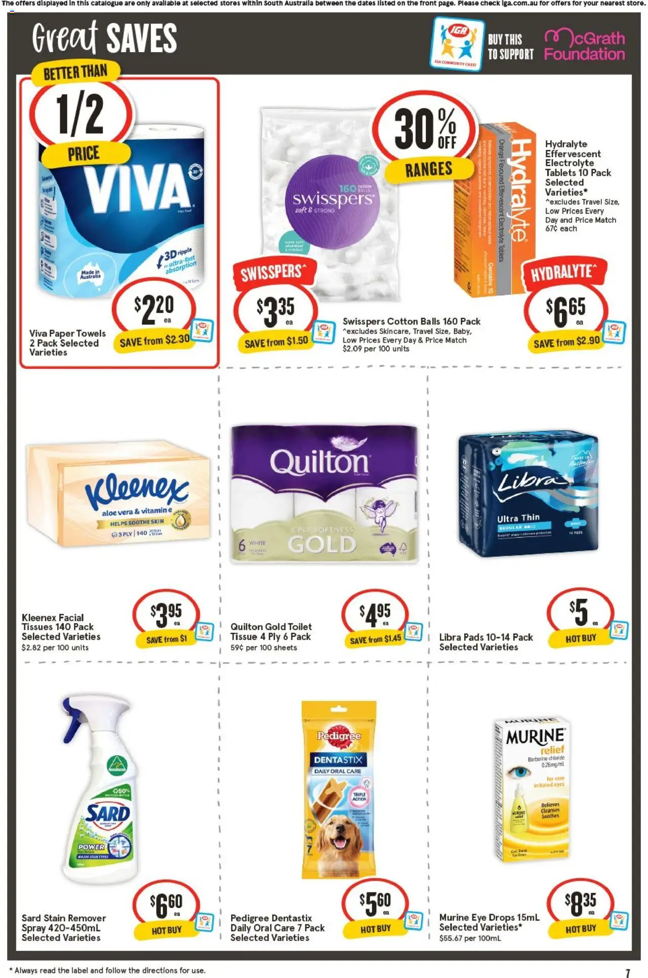IGA catalogue - valid from 24.09.2025 | Page: 7 | Products: Toilet, Towels, Tablets, Vitamin