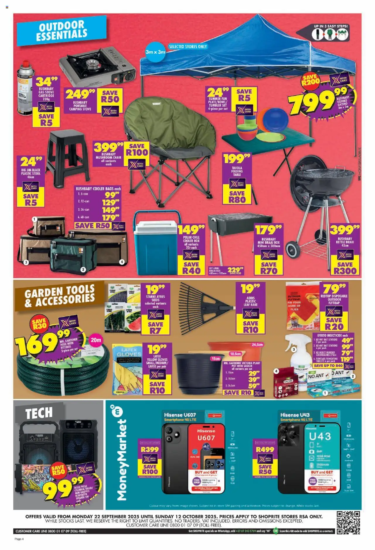 New Shoprite catalogue – valid from 22.09.2025 | Page: 4 | Products: Stool, Speaker, Stove, Chair