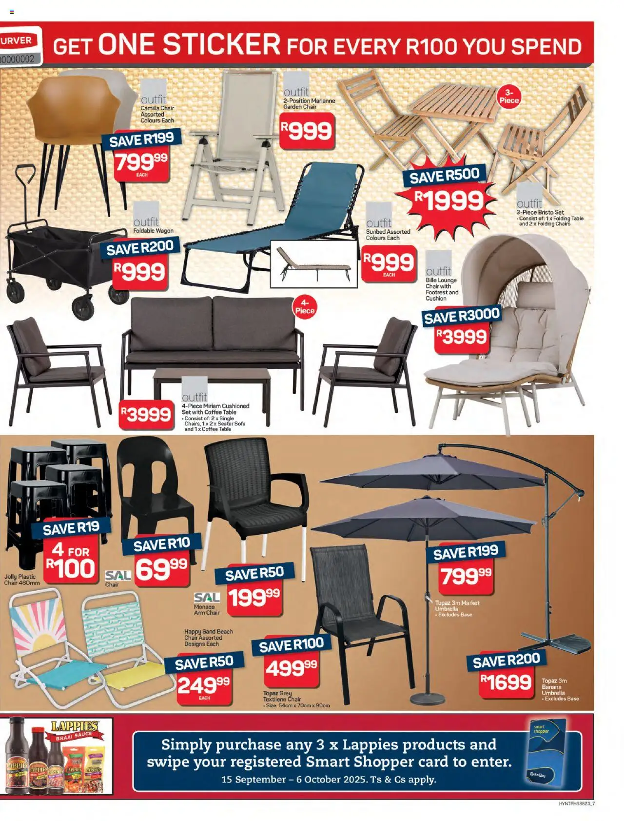New Pick n Pay catalogue – valid from 22.09.2025 | Page: 7 | Products: Umbrella, Table, Coffee, Sauce
