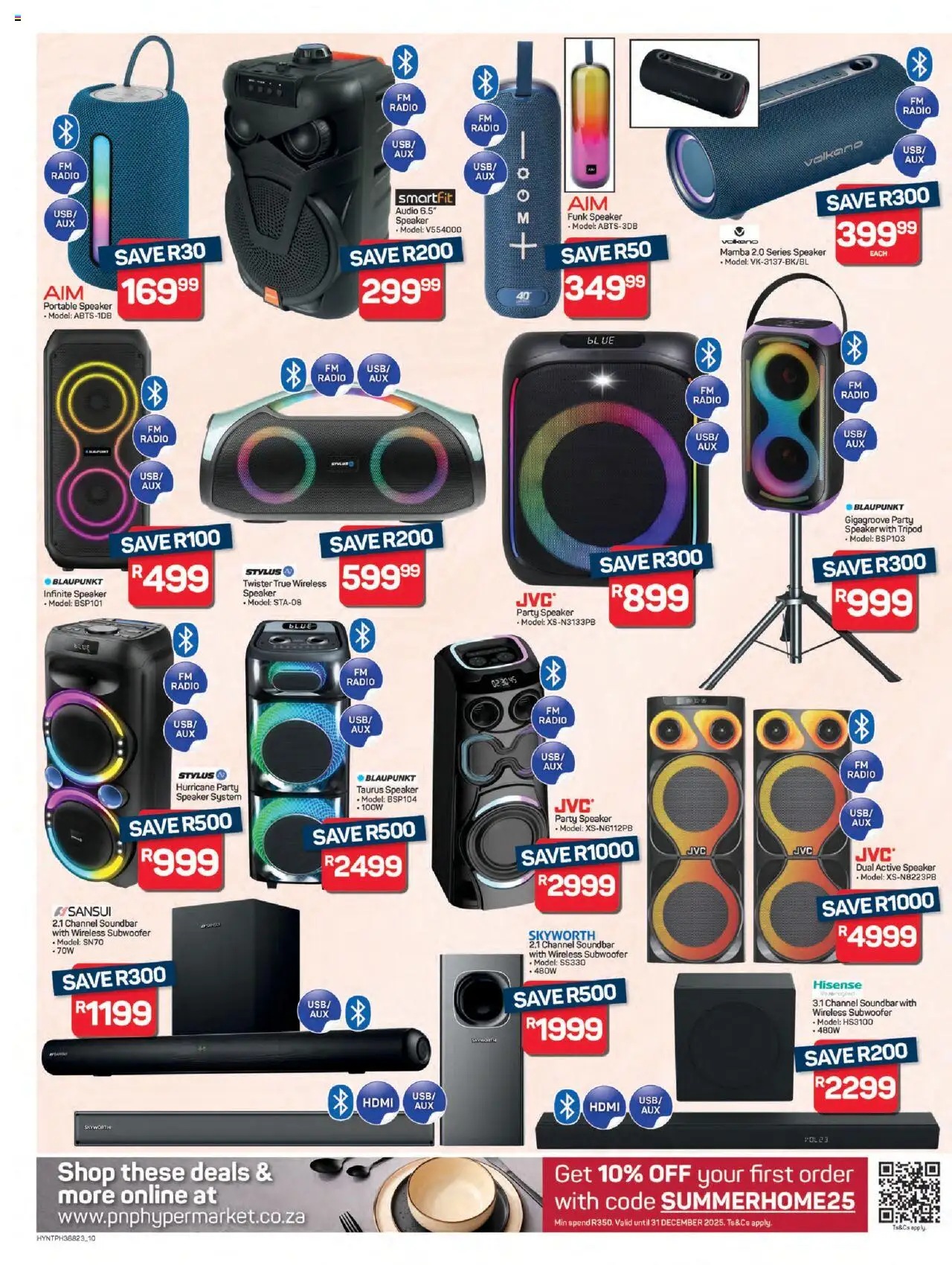 New Pick n Pay catalogue – valid from 22.09.2025 | Page: 10 | Products: Audio, Radio, Soundbar, Subwoofer