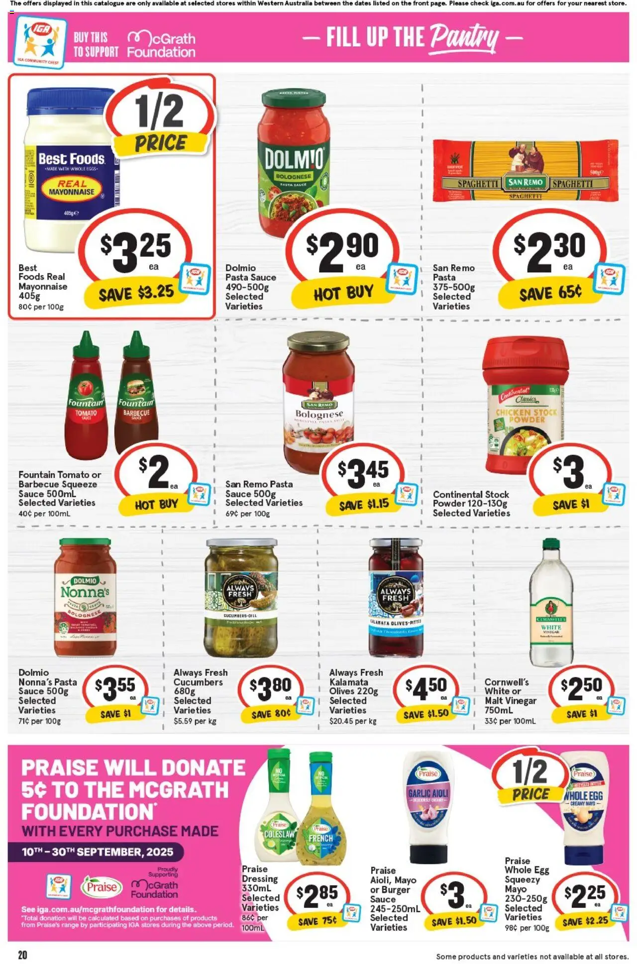 IGA catalogue - valid from 24.09.2025 | Page: 23 | Products: Powder, Olives, Fountain, Vinegar