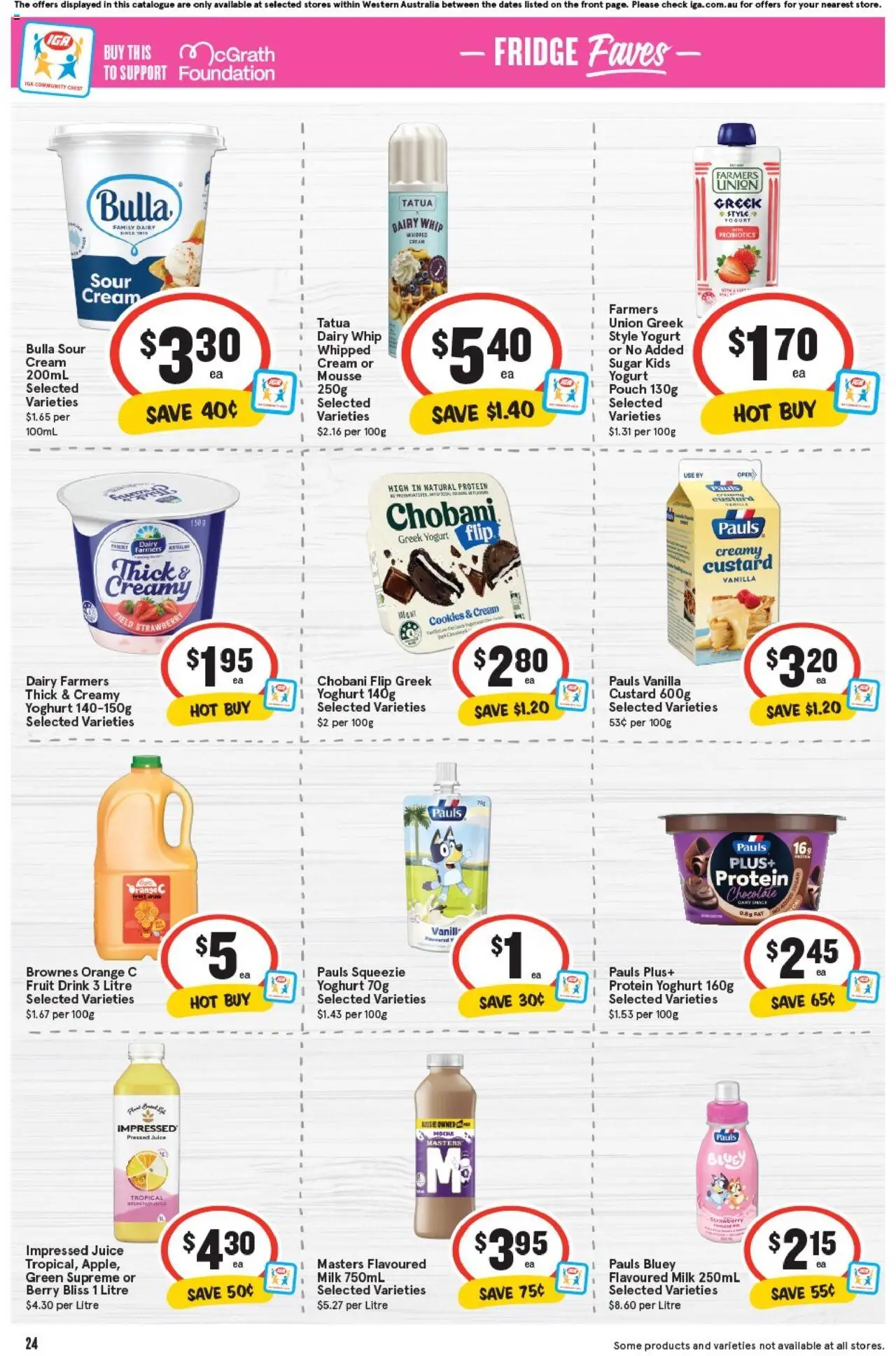 IGA catalogue - valid from 24.09.2025 | Page: 27 | Products: Milk, Juice, Sour cream, Cream