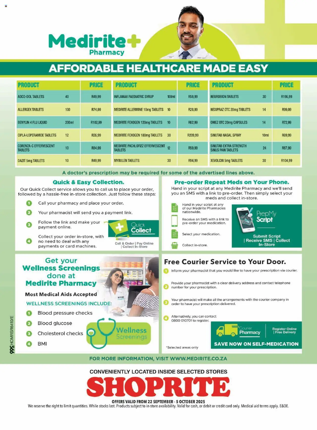 New Shoprite catalogue – valid from 22.09.2025 | Page: 4 | Products: Syrup, Nasal spray