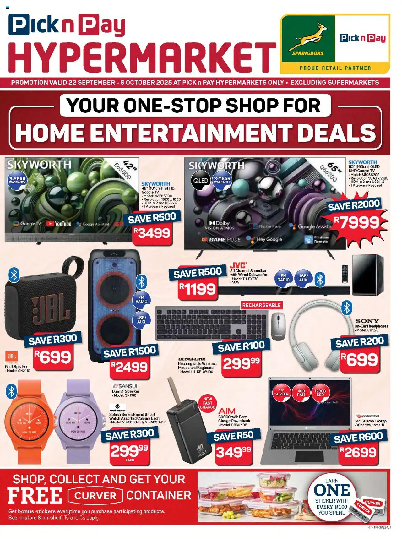 New Pick n Pay catalogue – valid from 22.09.2025 | Page: 1 | Products: Powerbank, Watch, Mouse, Keyboard