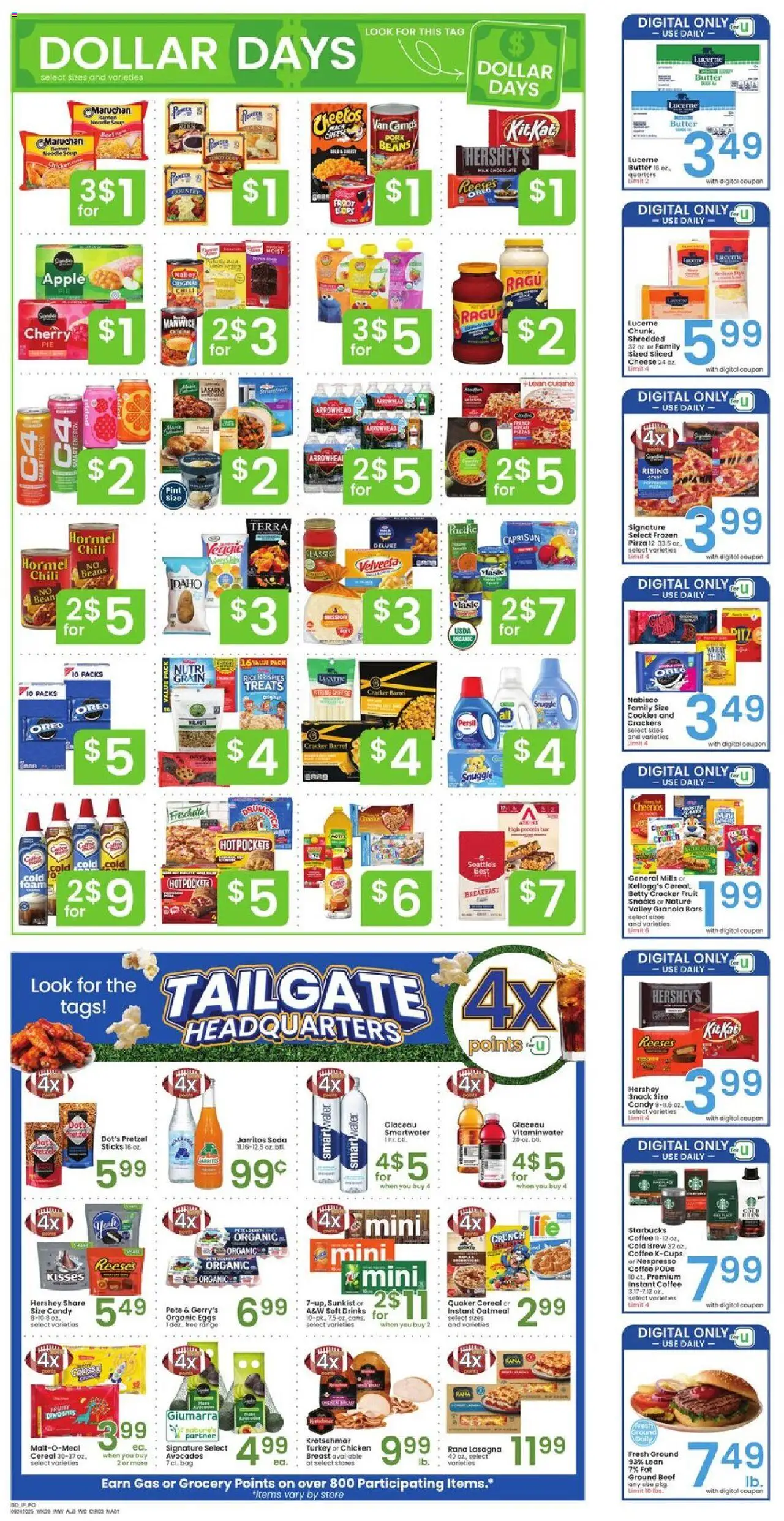Albertsons Weekly Ad - valid from 24.09.2025 | Page: 3 | Products: Berries, Coffee, Pizza, Pork