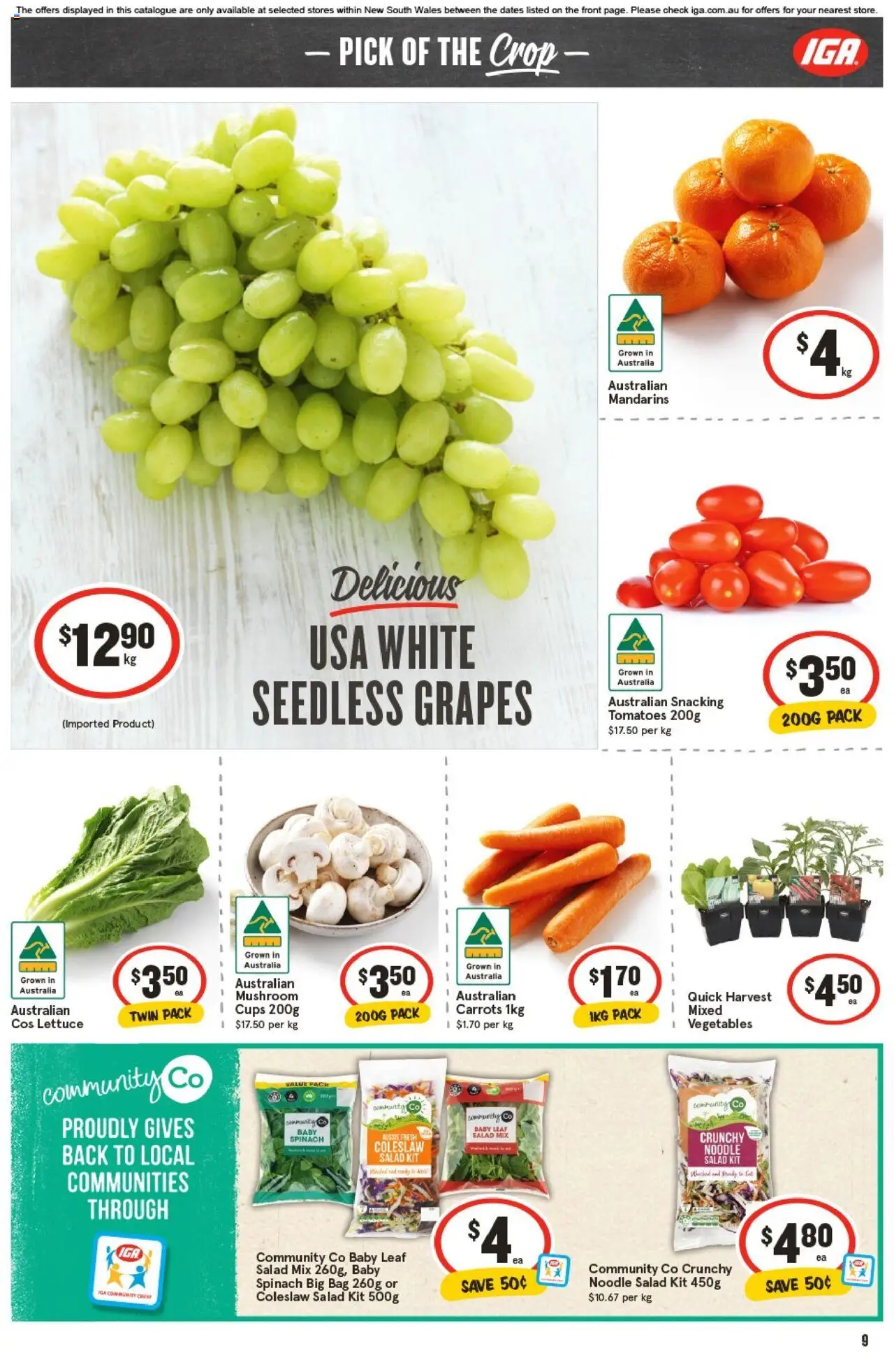 IGA catalogue - valid from 24.09.2025 | Page: 12 | Products: Carrots, Salad, Grapes, Bag