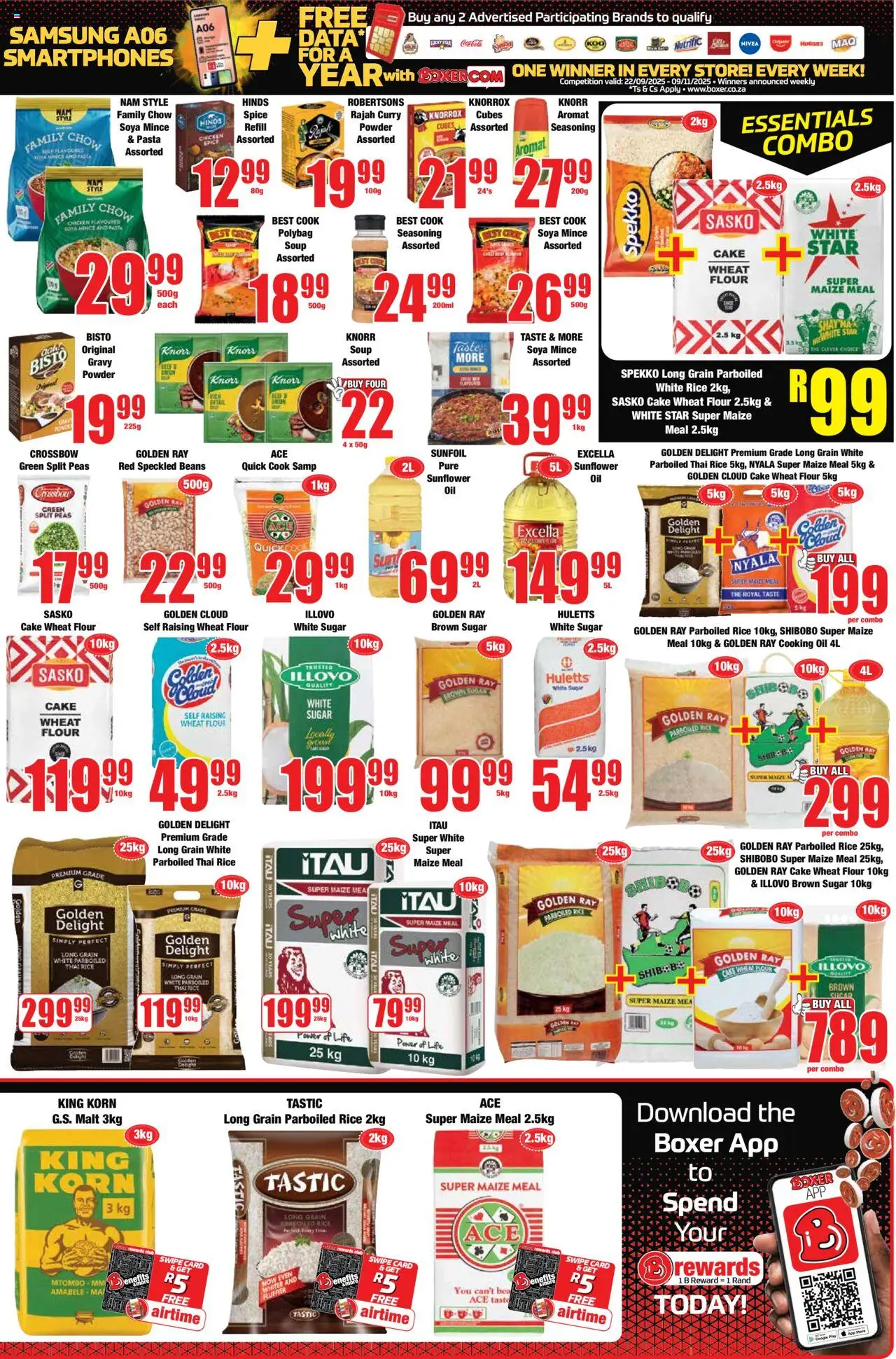 New Boxer catalogue – valid from 22.09.2025 | Page: 9 | Products: Flour, Beans, Oil, Pasta