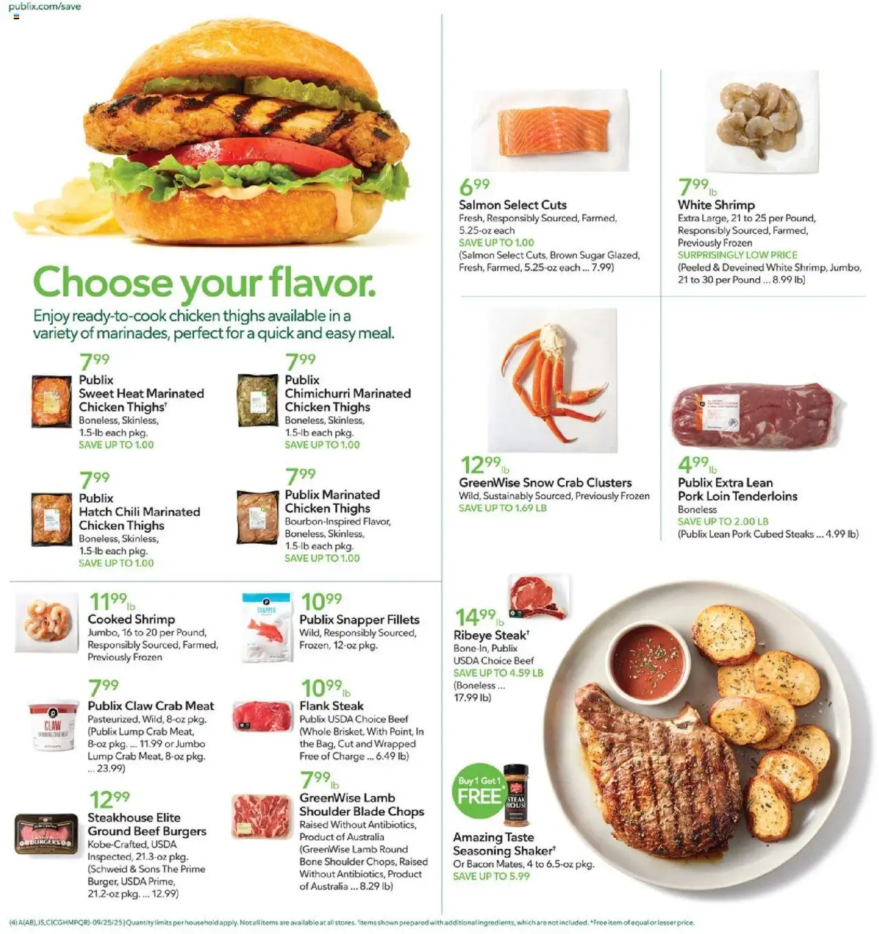 Publix Weekly Ad - valid from 24.09.2025 | Page: 4 | Products: Pork, Beef, Sugar