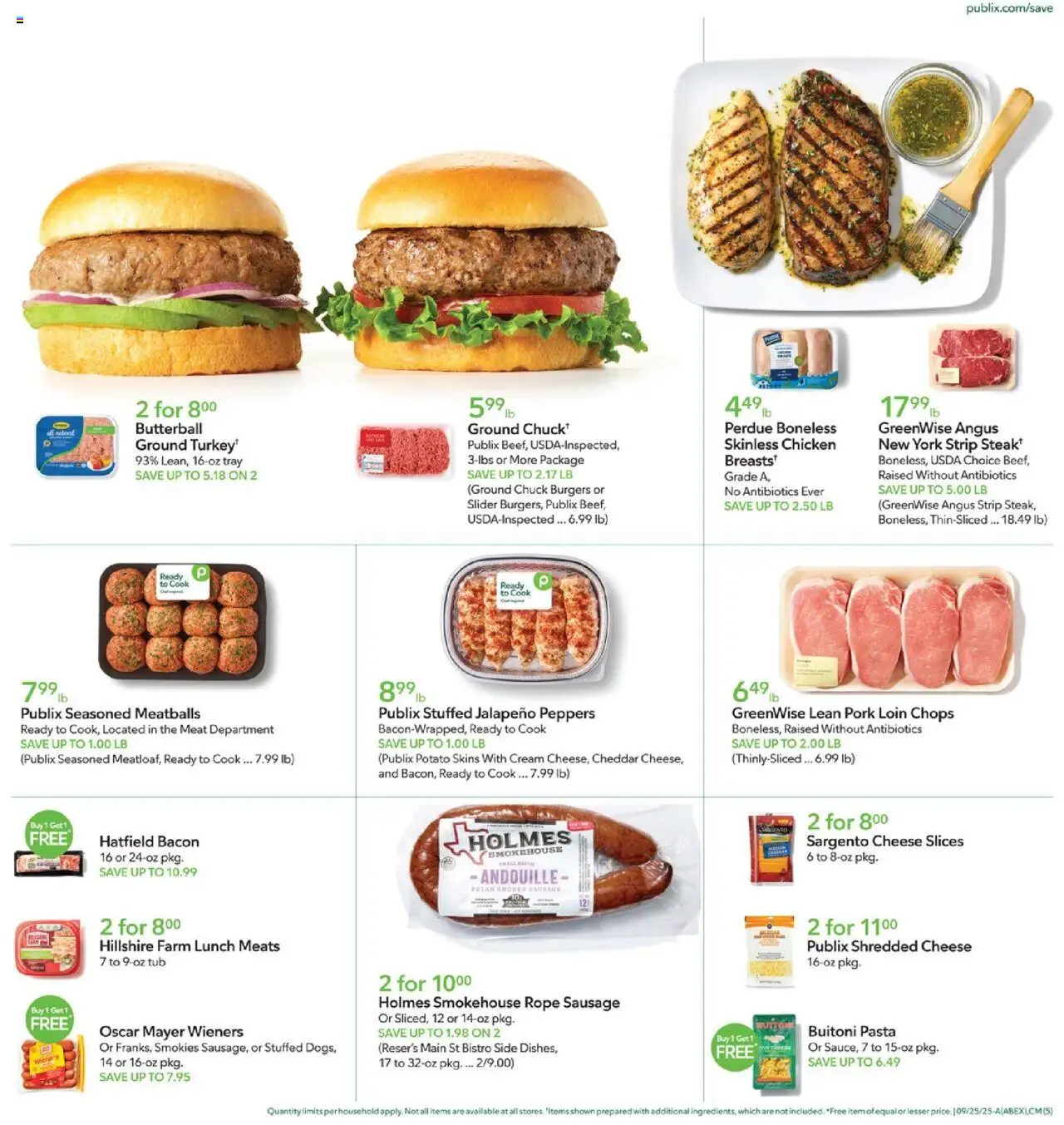 Publix Weekly Ad - valid from 24.09.2025 | Page: 5 | Products: Peppers, Pork, Pasta, Cream