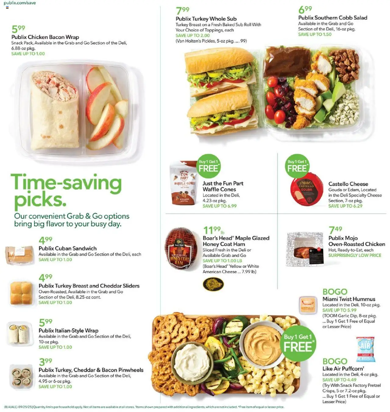 Publix Weekly Ad - valid from 24.09.2025 | Page: 8 | Products: Cheese, Coat, Salad, Garlic