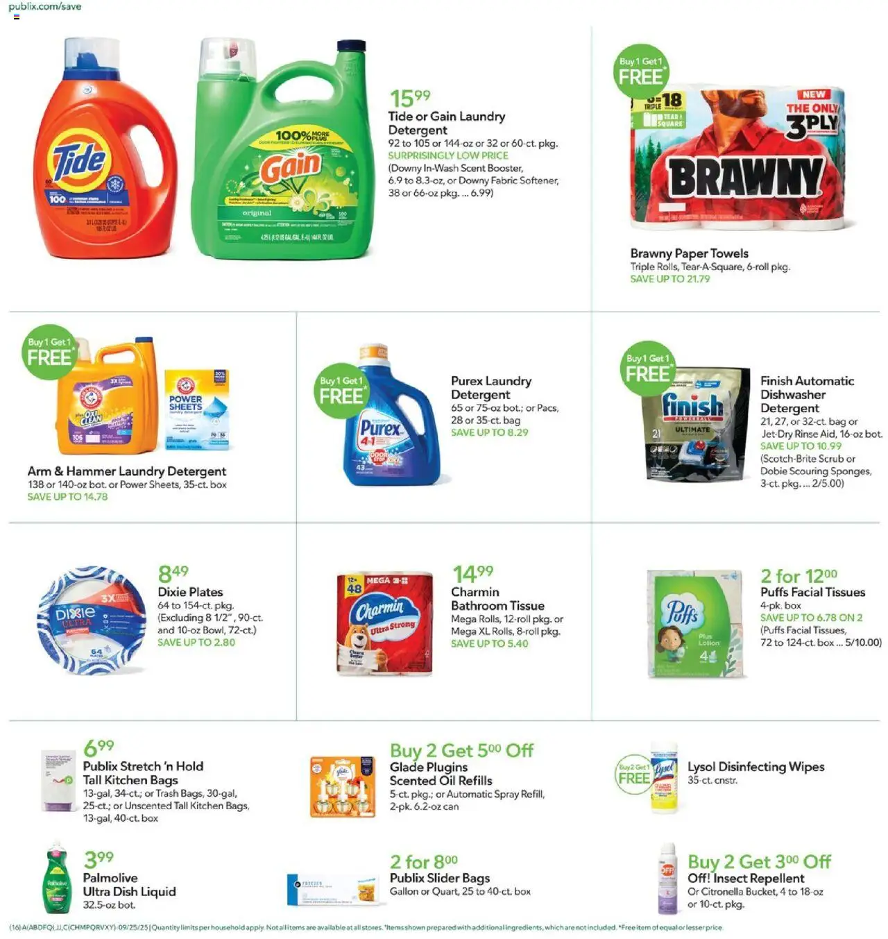 Publix Weekly Ad - valid from 24.09.2025 | Page: 16 | Products: Box, Detergent, Bag, Dishwasher