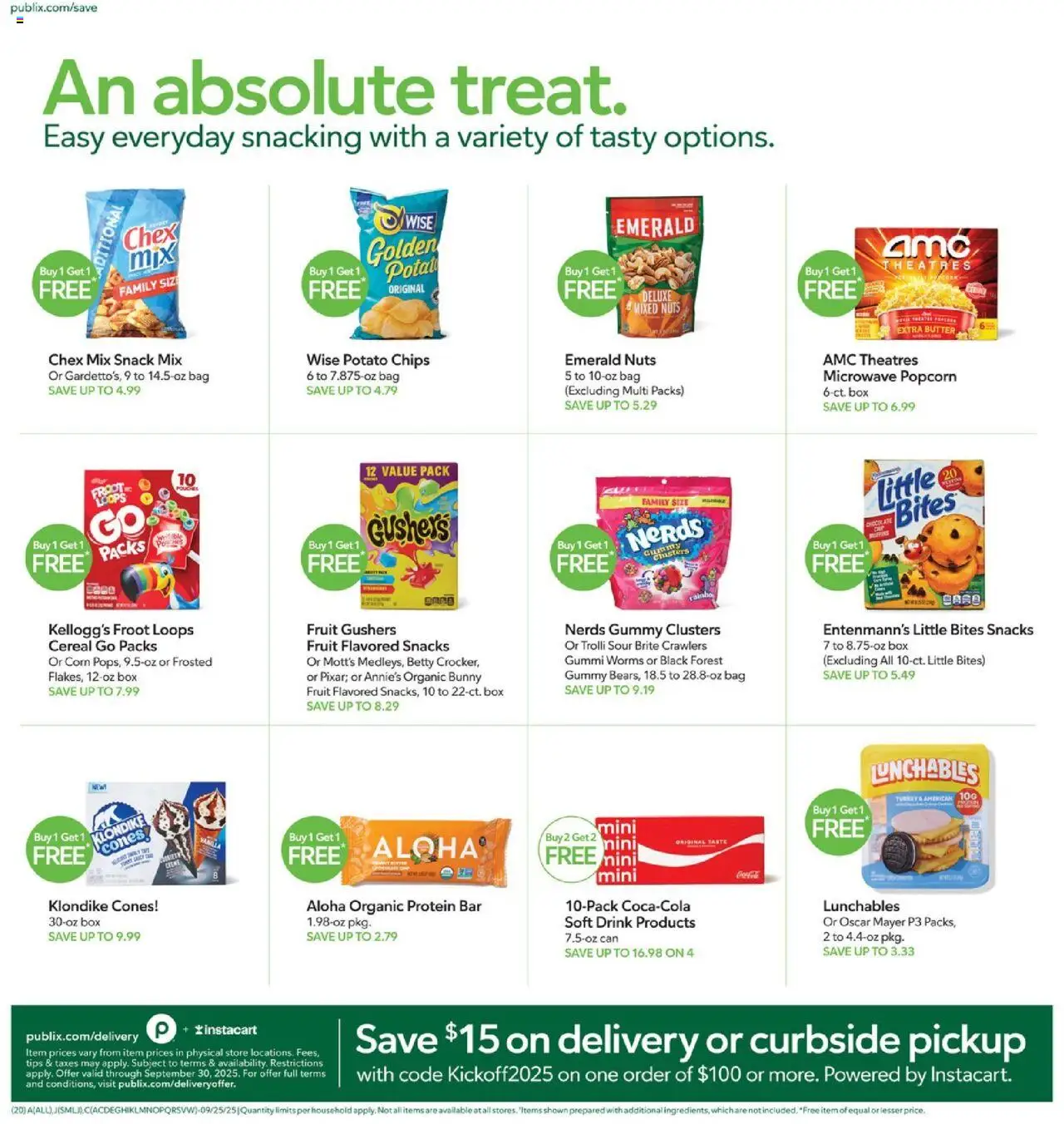 Publix Weekly Ad - valid from 24.09.2025 | Page: 20 | Products: Butter, Chocolate, Microwave, Bag
