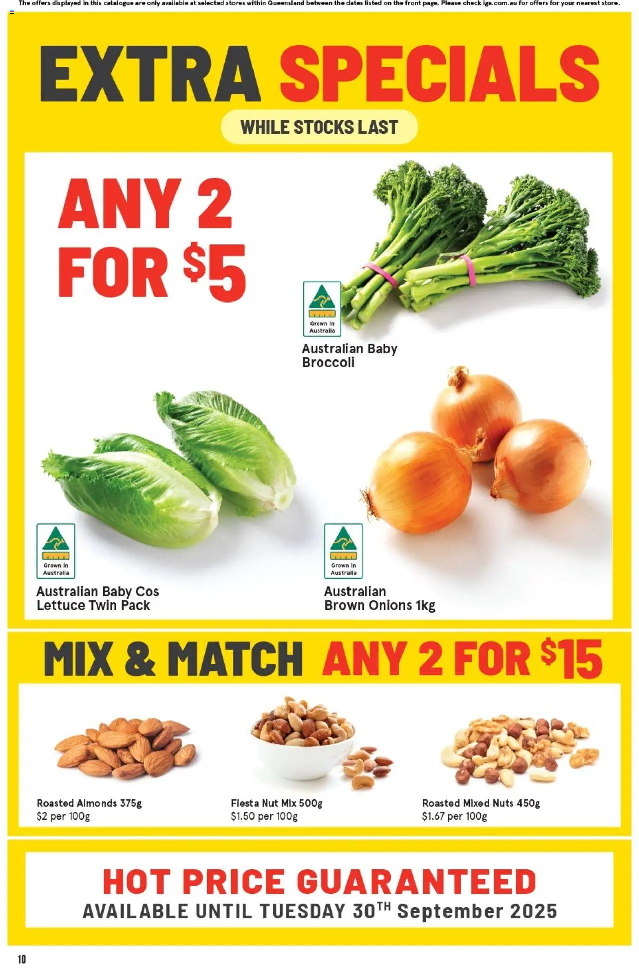 IGA catalogue - valid from 24.09.2025 | Page: 13 | Products: Almonds, Lettuce, Nuts, Onions