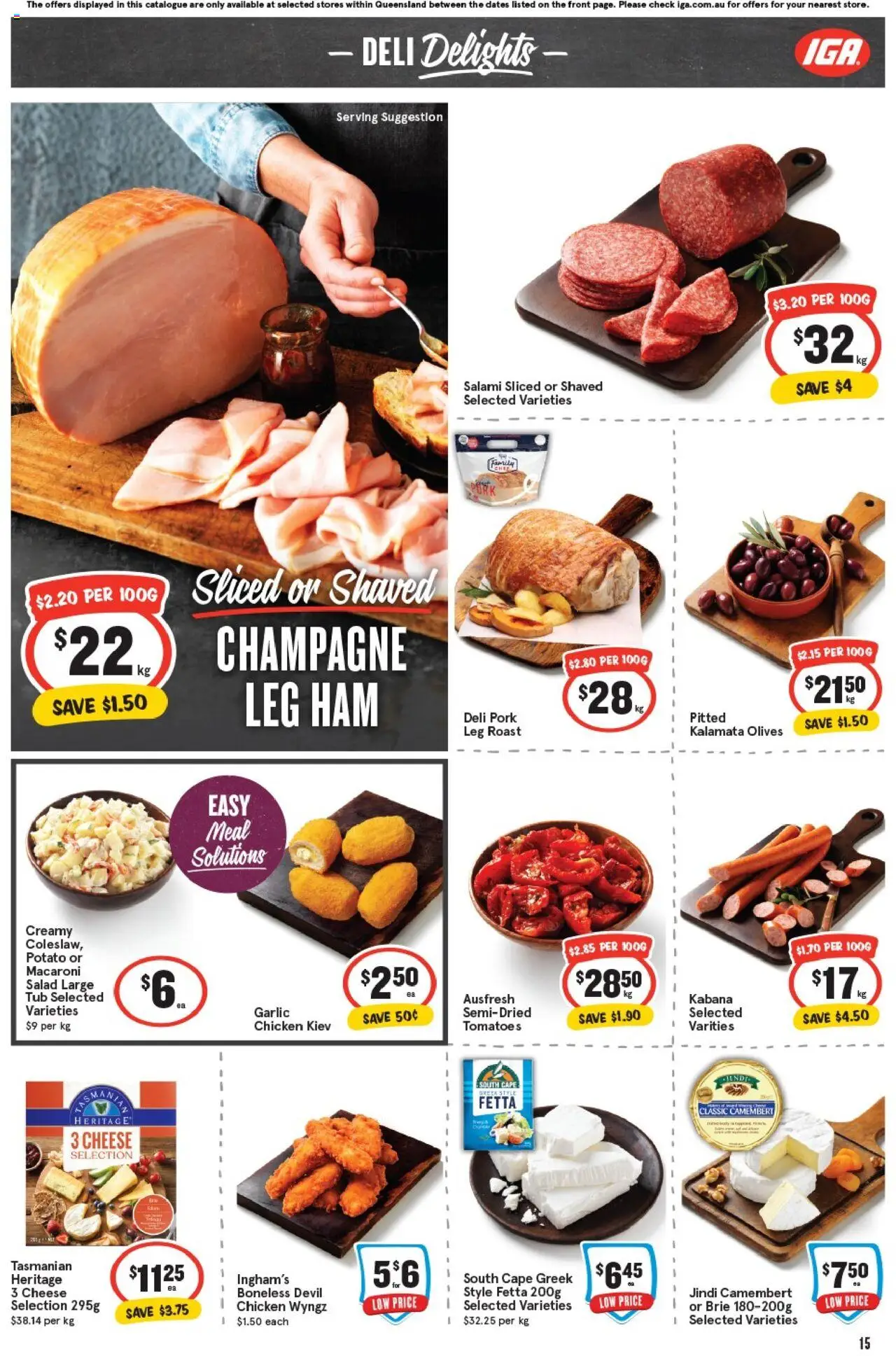 IGA catalogue - valid from 24.09.2025 | Page: 18 | Products: Salami, Ham, Tomatoes, Olives