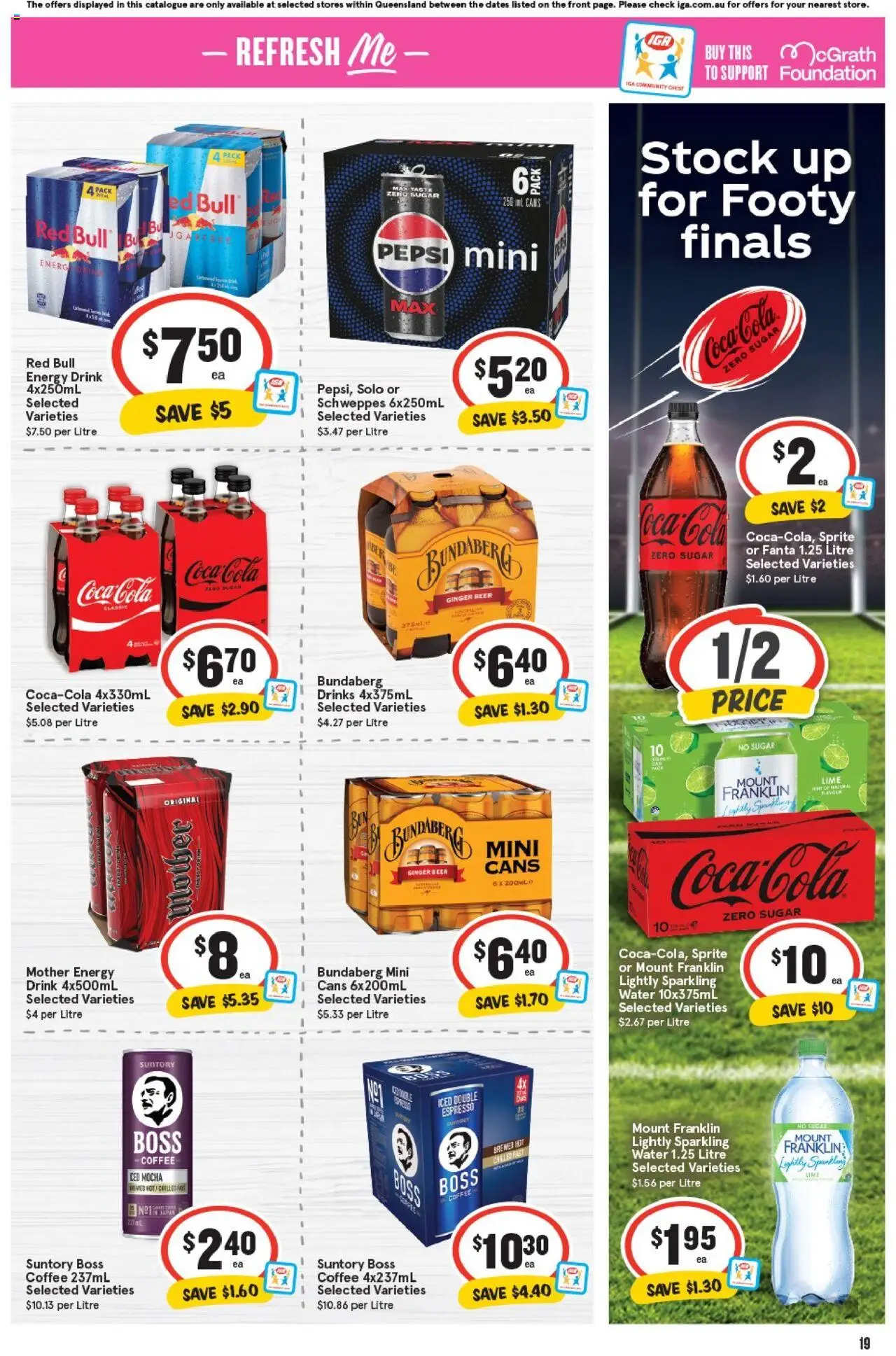 IGA catalogue - valid from 24.09.2025 | Page: 22 | Products: Energy drink, Coffee, Coca Cola, Pepsi