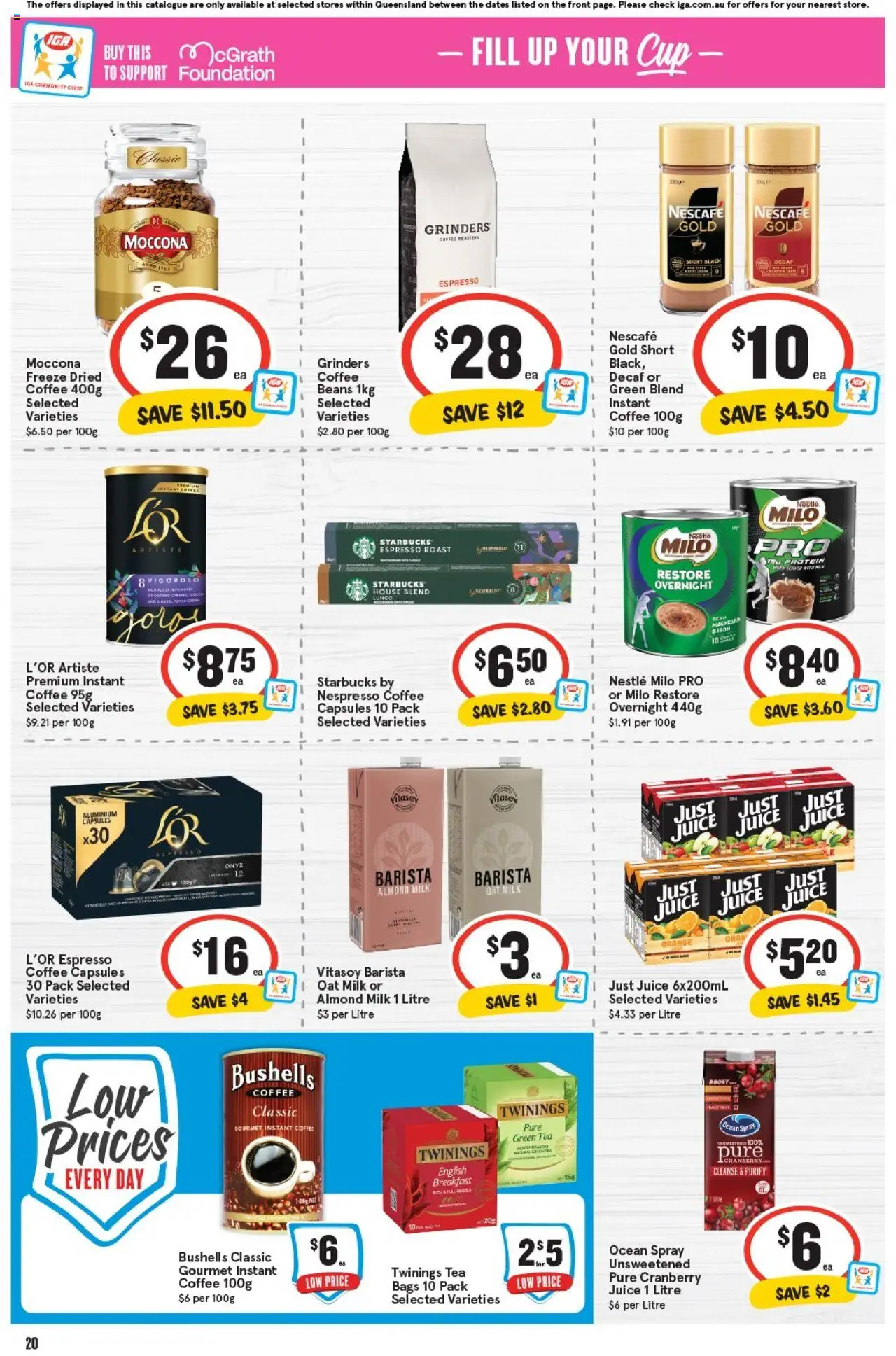 IGA catalogue - valid from 24.09.2025 | Page: 23 | Products: Juice, Tea, Moccona, Foundation