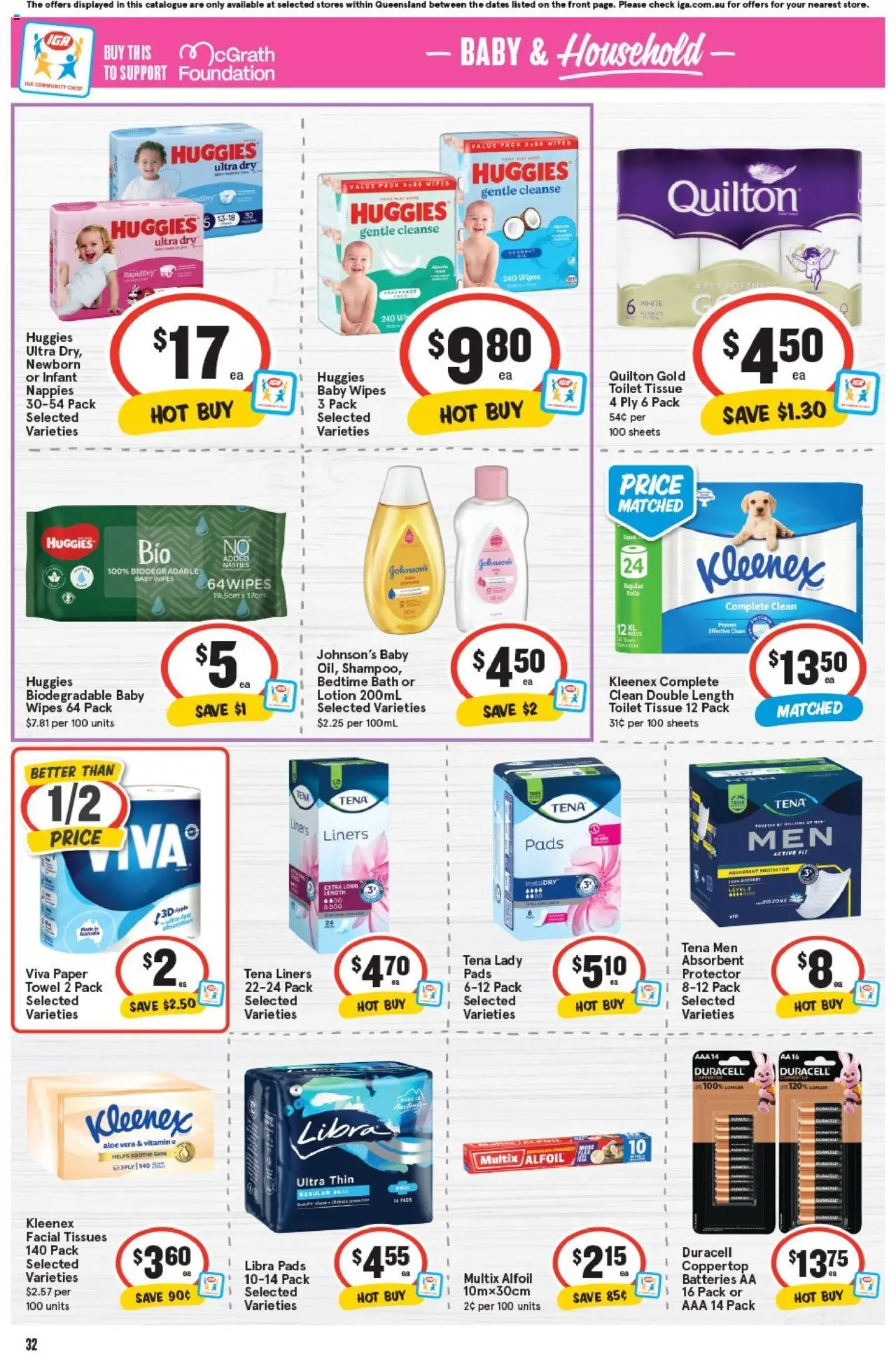 IGA catalogue - valid from 24.09.2025 | Page: 35 | Products: Lotion, Nappies, Batteries, Tissues