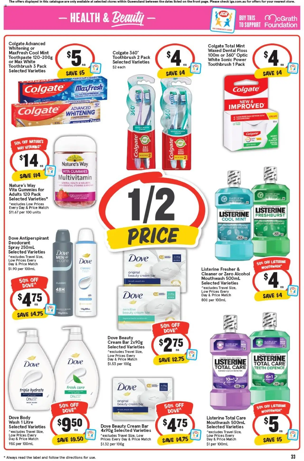 IGA catalogue - valid from 24.09.2025 | Page: 36 | Products: Deodorant, Antiperspirant, Toothpaste, Toothbrush