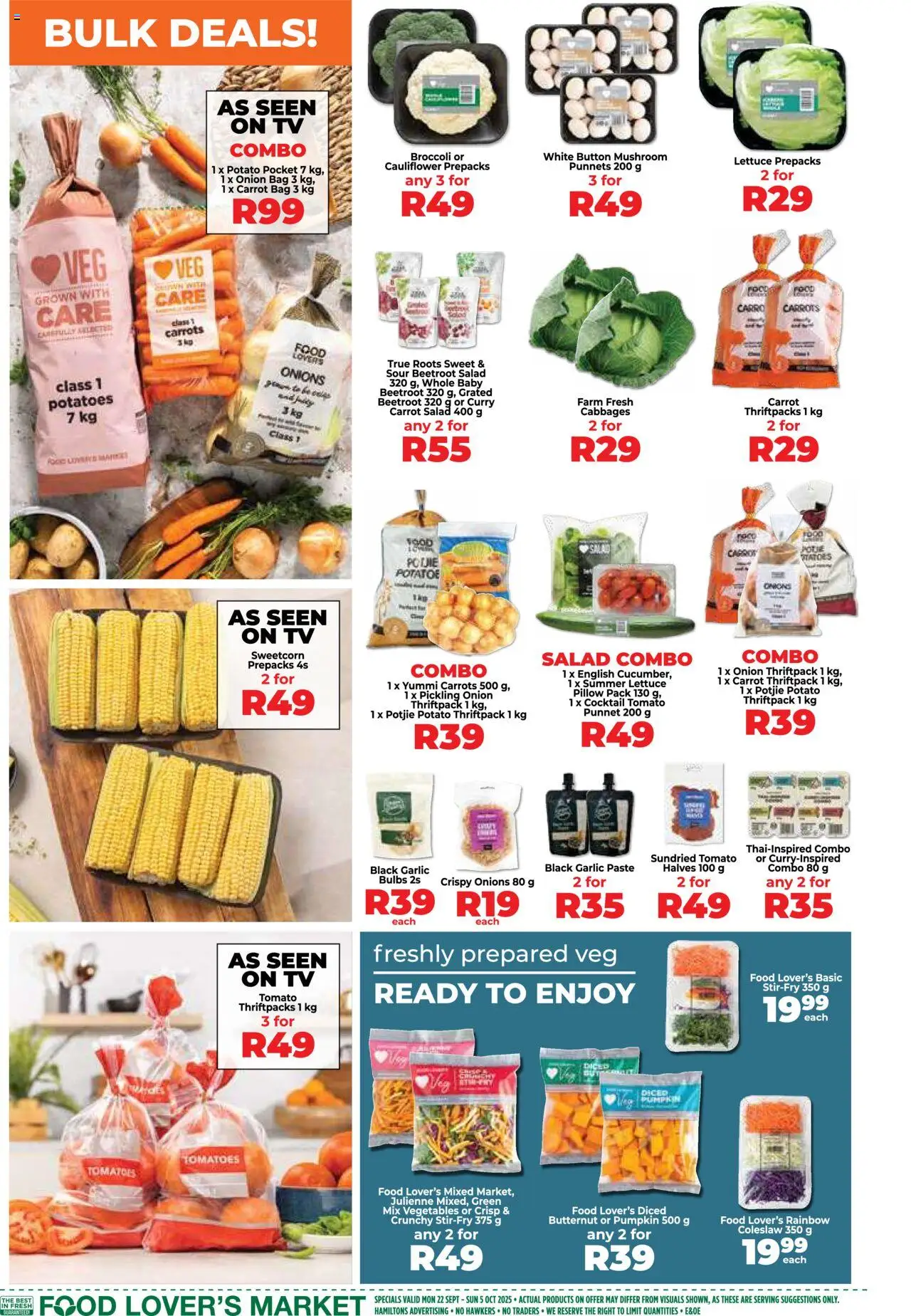 New Food Lover's Market catalogue – valid from 22.09.2025 | Page: 2 | Products: Cauliflower, TV, Carrots, Cabbages
