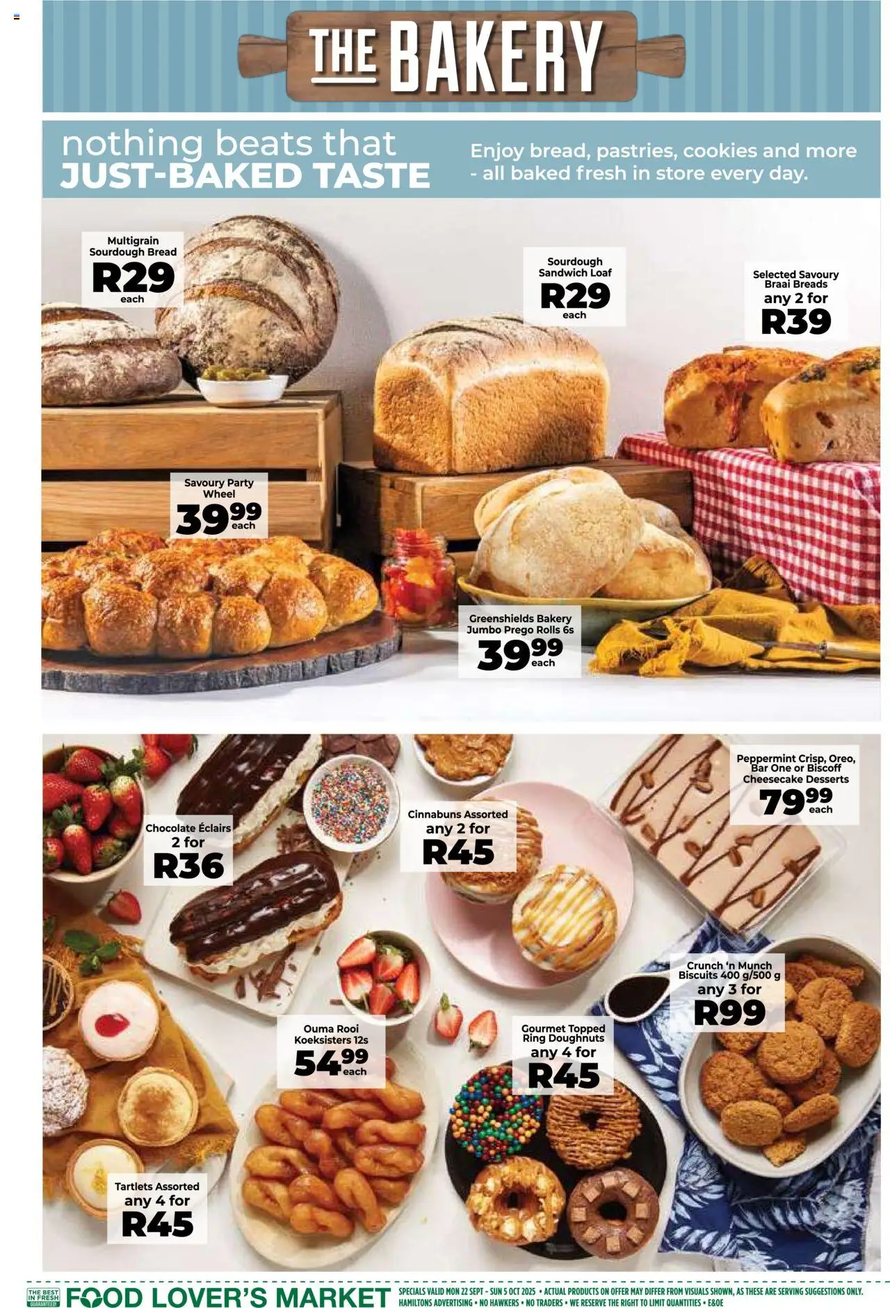 New Food Lover's Market catalogue – valid from 22.09.2025 | Page: 5 | Products: Bakery, Bread, Chocolate, Peach