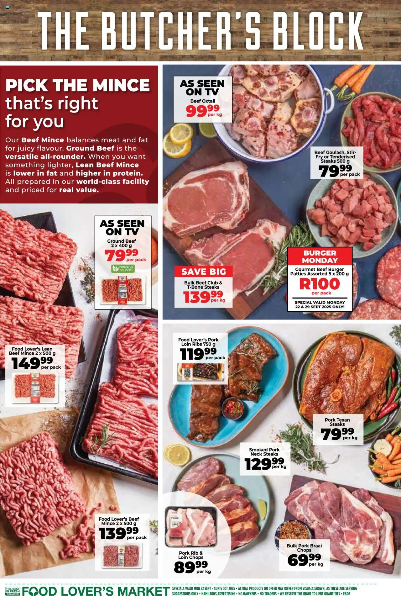 New Food Lover's Market catalogue – valid from 22.09.2025 | Page: 8 | Products: TV, Ribs, Pork, Beef