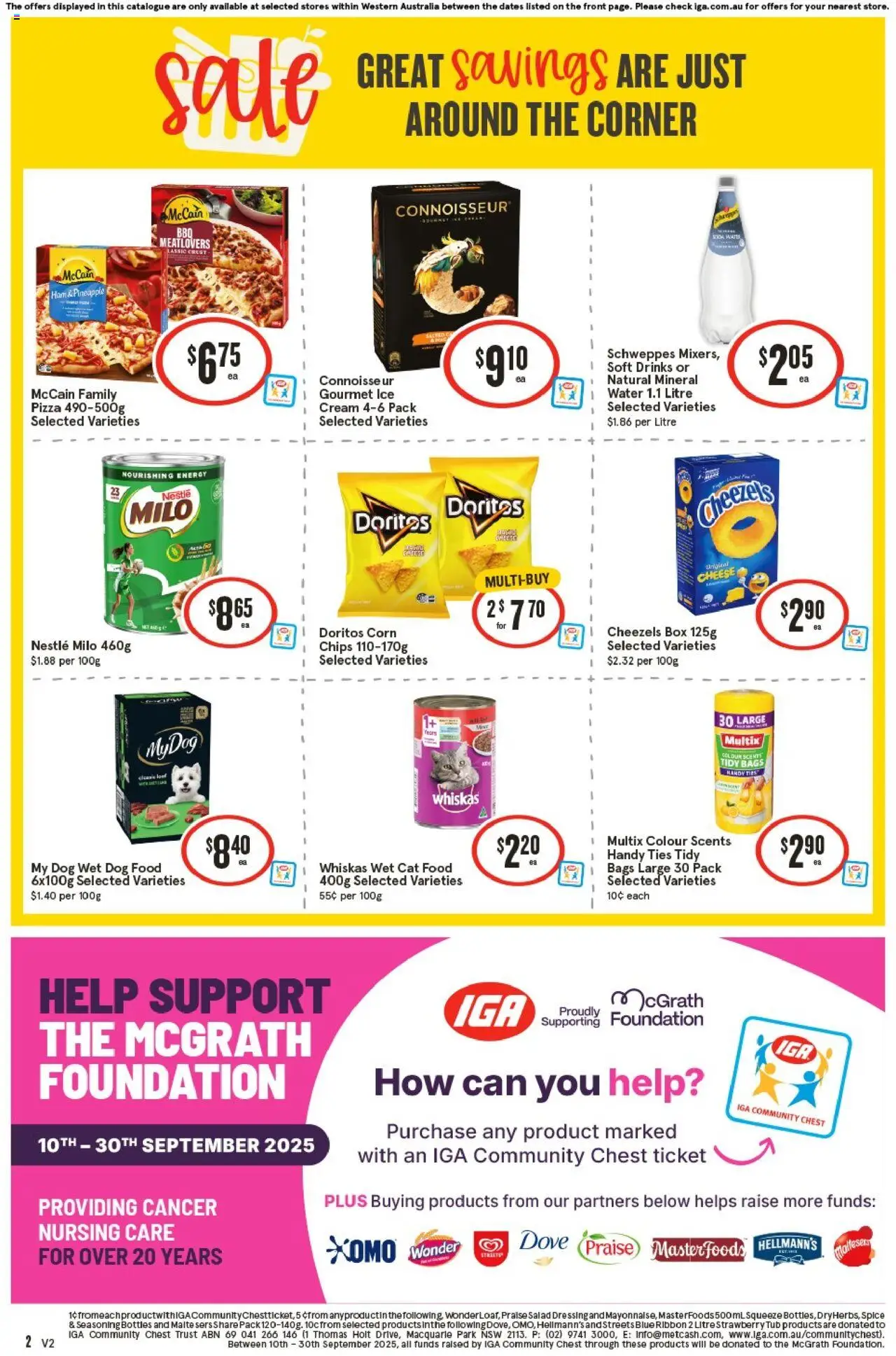 IGA catalogue - valid from 24.09.2025 | Page: 2 | Products: Dog food, Cream, Soft drinks, Foundation