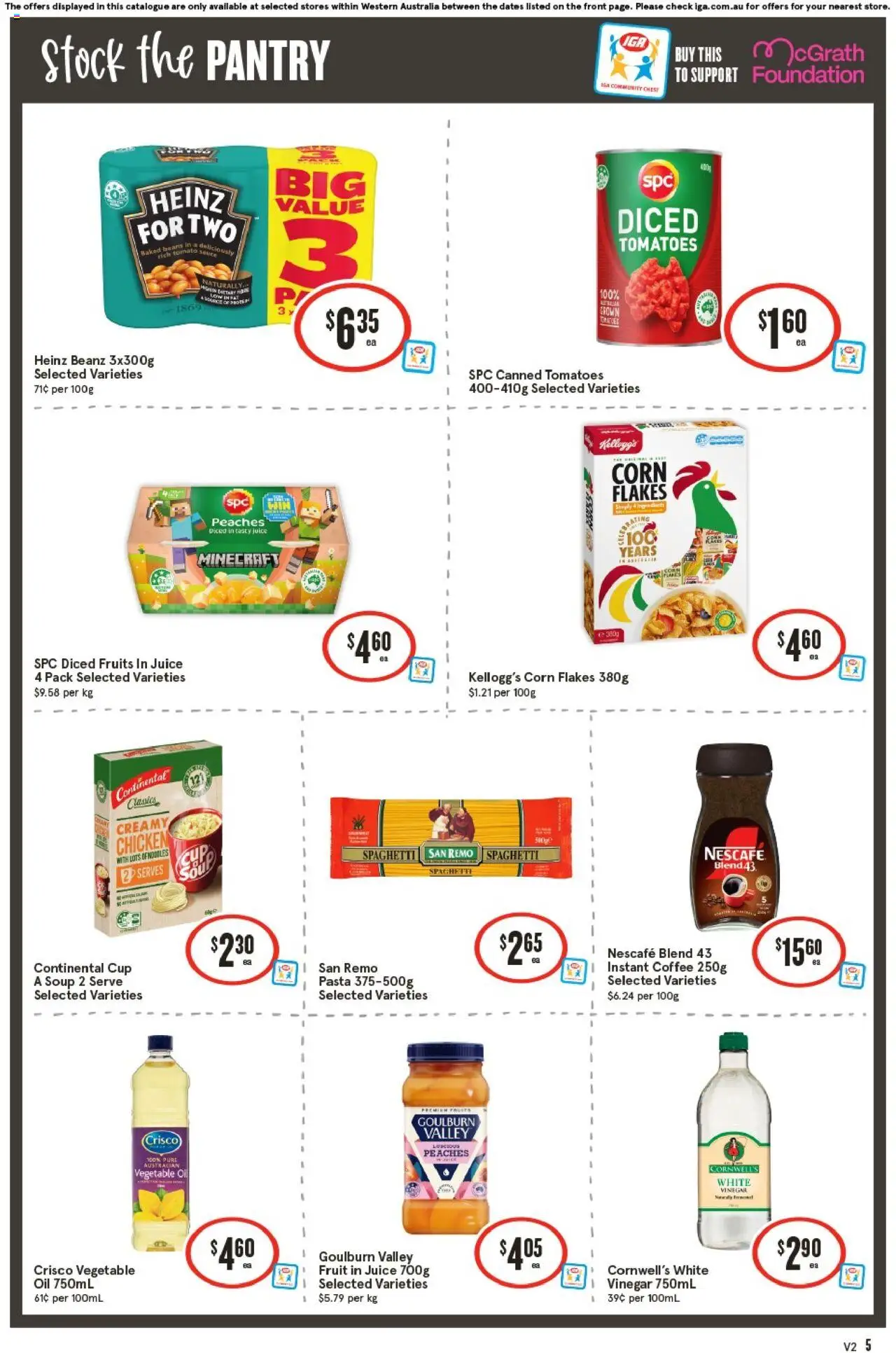 IGA catalogue - valid from 24.09.2025 | Page: 5 | Products: Pasta, Flakes, Fruits, Nescafe