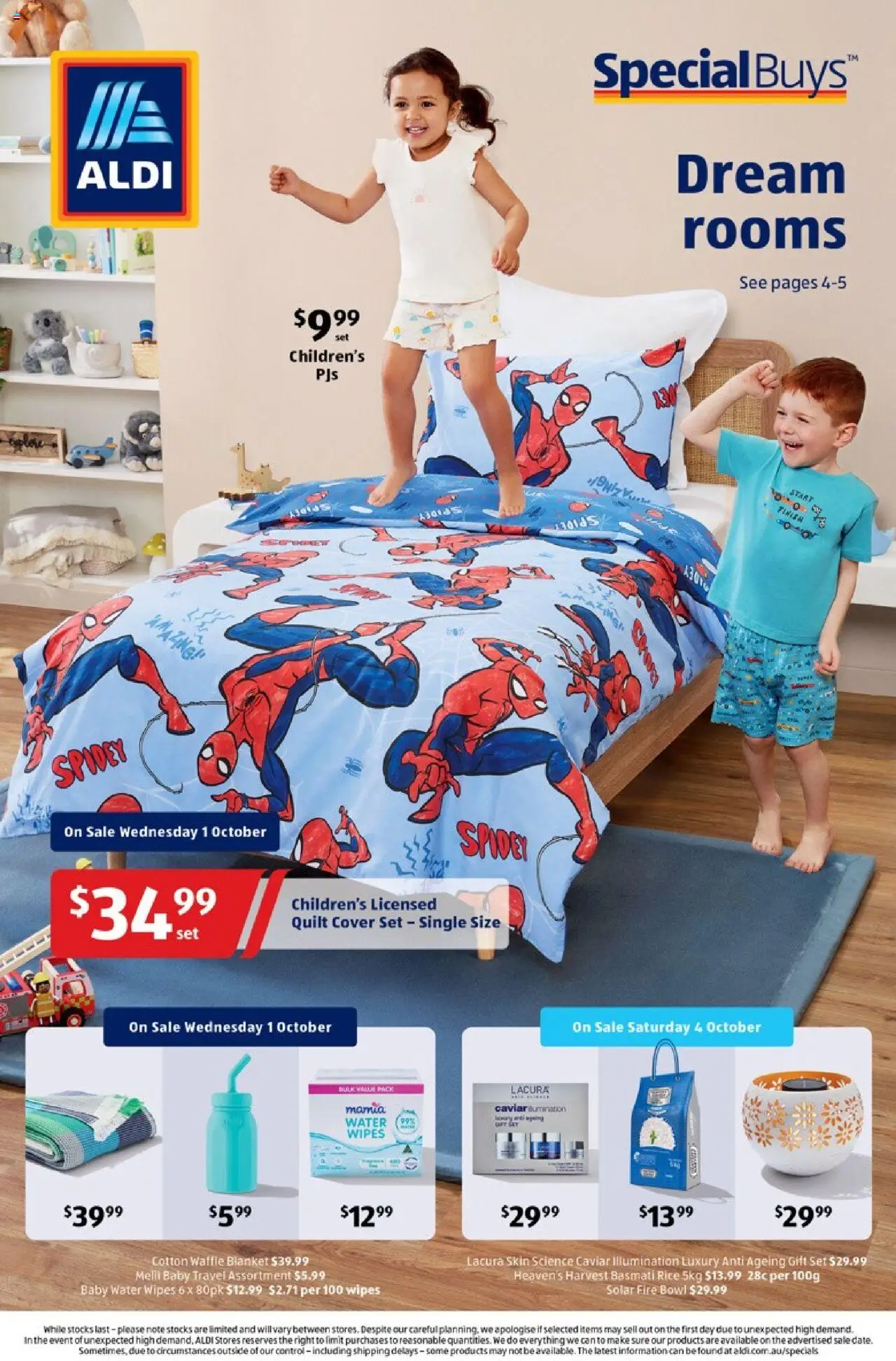 Aldi catalogue - valid from 01.10.2025 | Page: 1 | Products: Rice, Water, Blanket