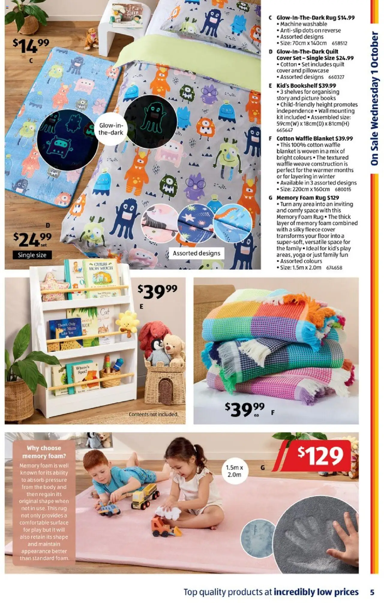 Aldi catalogue - valid from 01.10.2025 | Page: 5 | Products: Bookshelf, Picture, Blanket